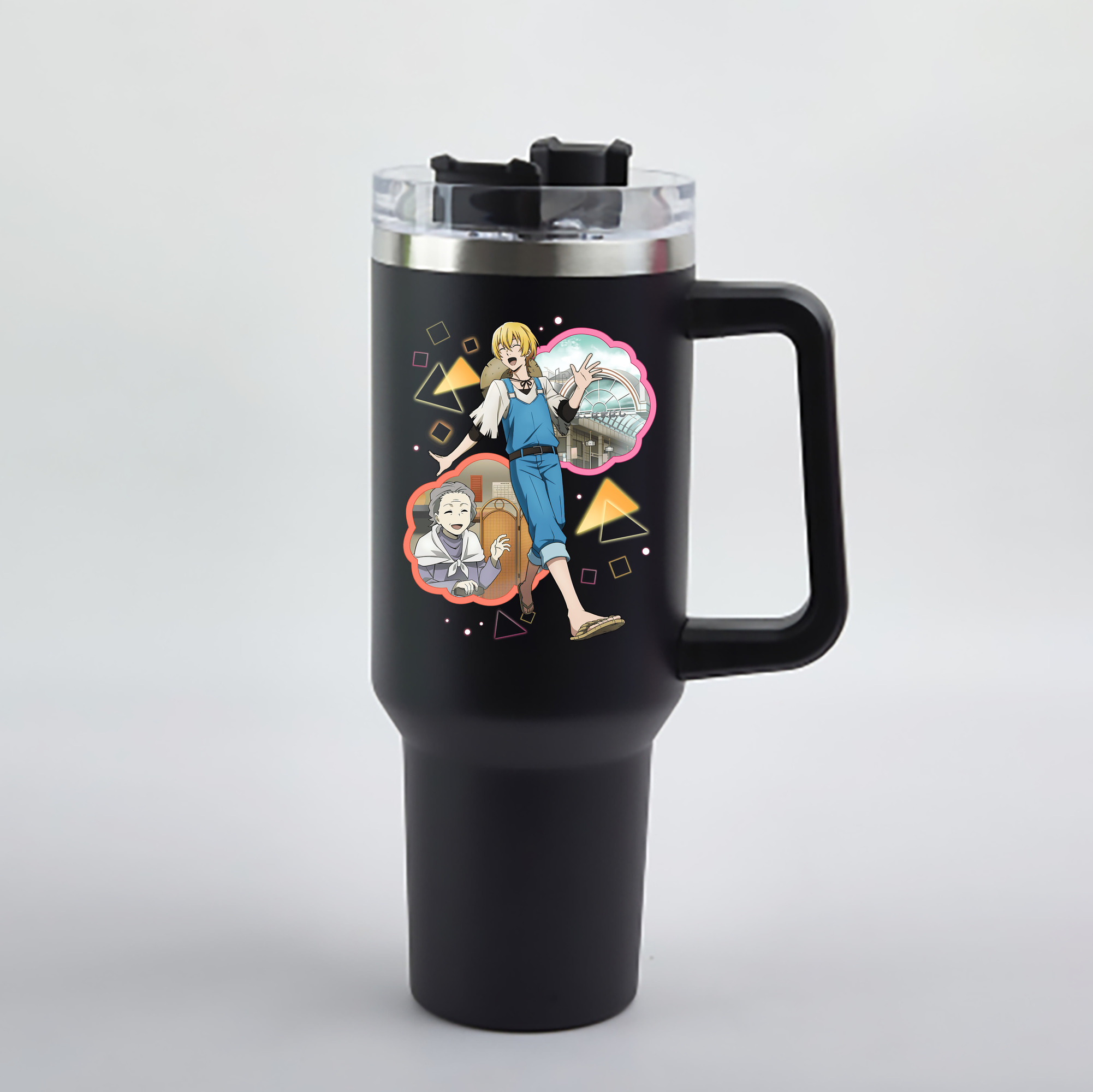 （画像用） 文豪ストレイドッグス Bungo Stray Dogs 1200mL車用タンブラー - クリスタルステッカー（プラスチックストロー付き）