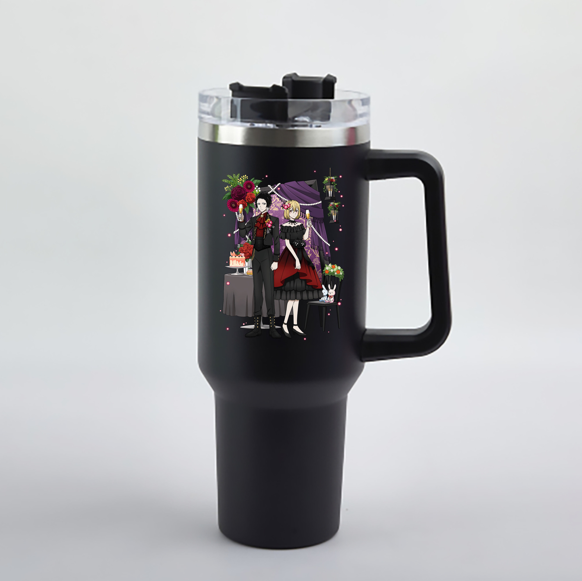 （画像用） 文豪ストレイドッグス Bungo Stray Dogs 1200mL車用タンブラー - クリスタルステッカー（プラスチックストロー付き）