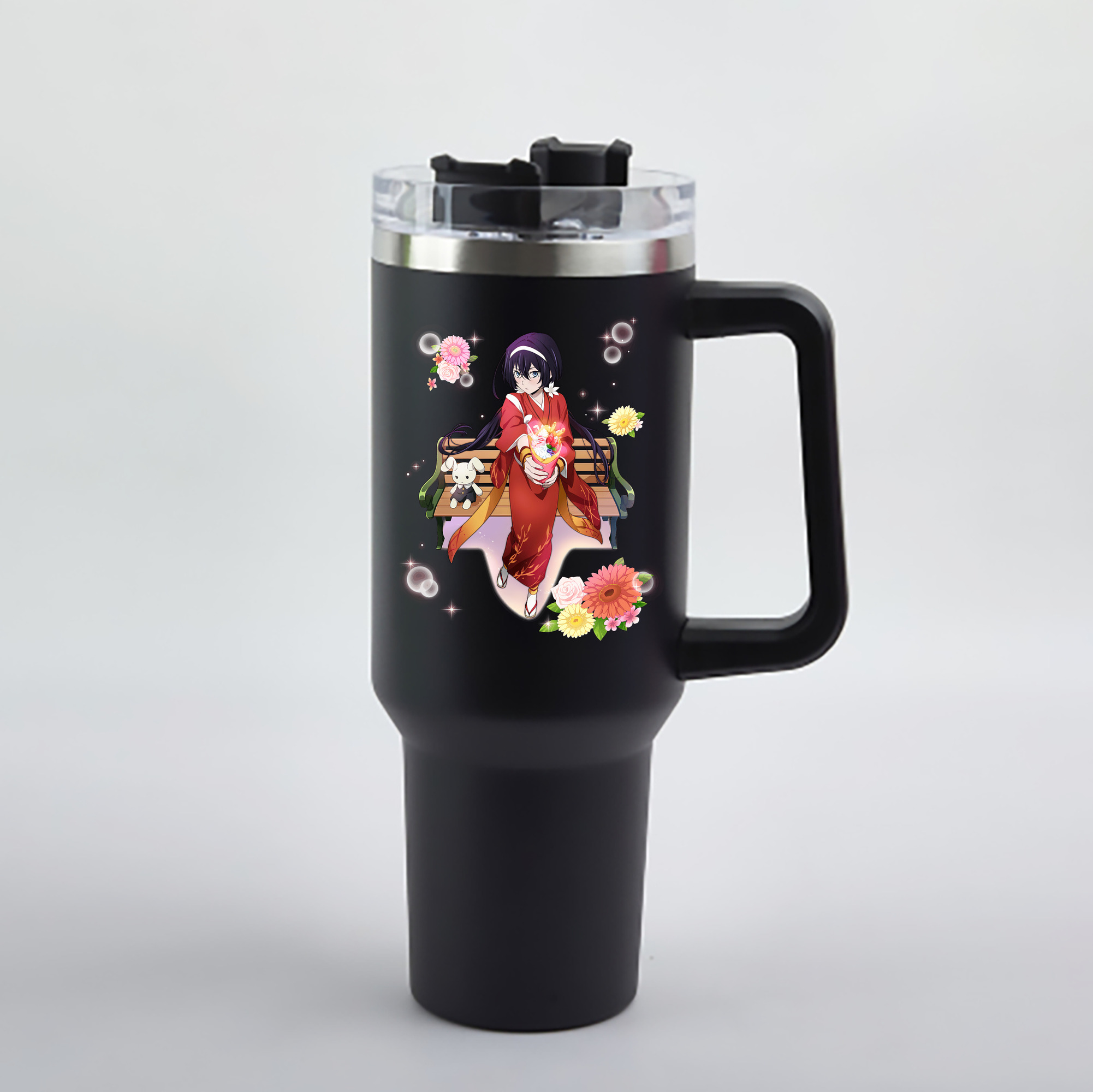 （画像用） 文豪ストレイドッグス Bungo Stray Dogs 1200mL車用タンブラー - クリスタルステッカー（プラスチックストロー付き）