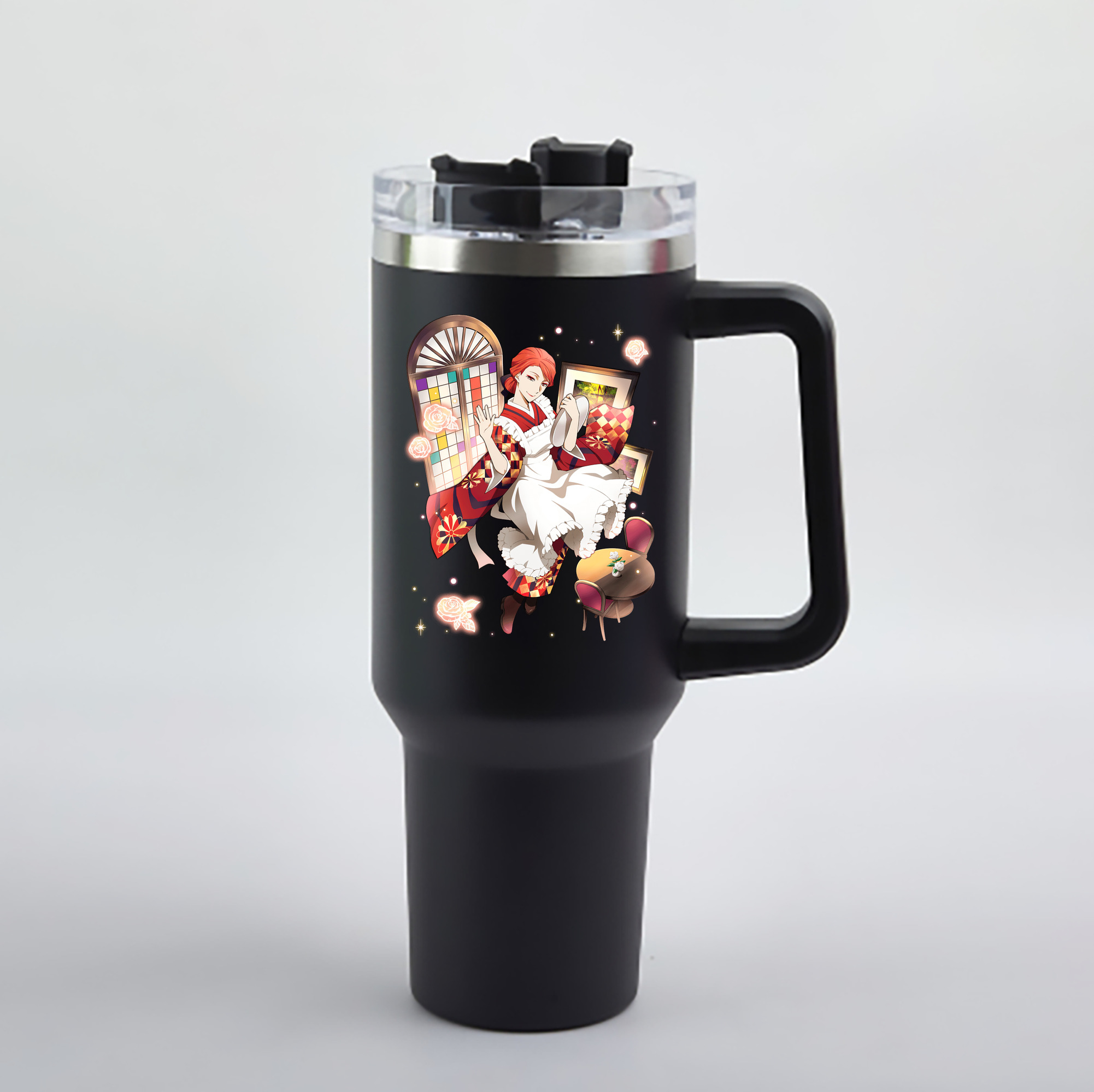 （画像用） 文豪ストレイドッグス Bungo Stray Dogs 1200mL車用タンブラー - クリスタルステッカー（プラスチックストロー付き）