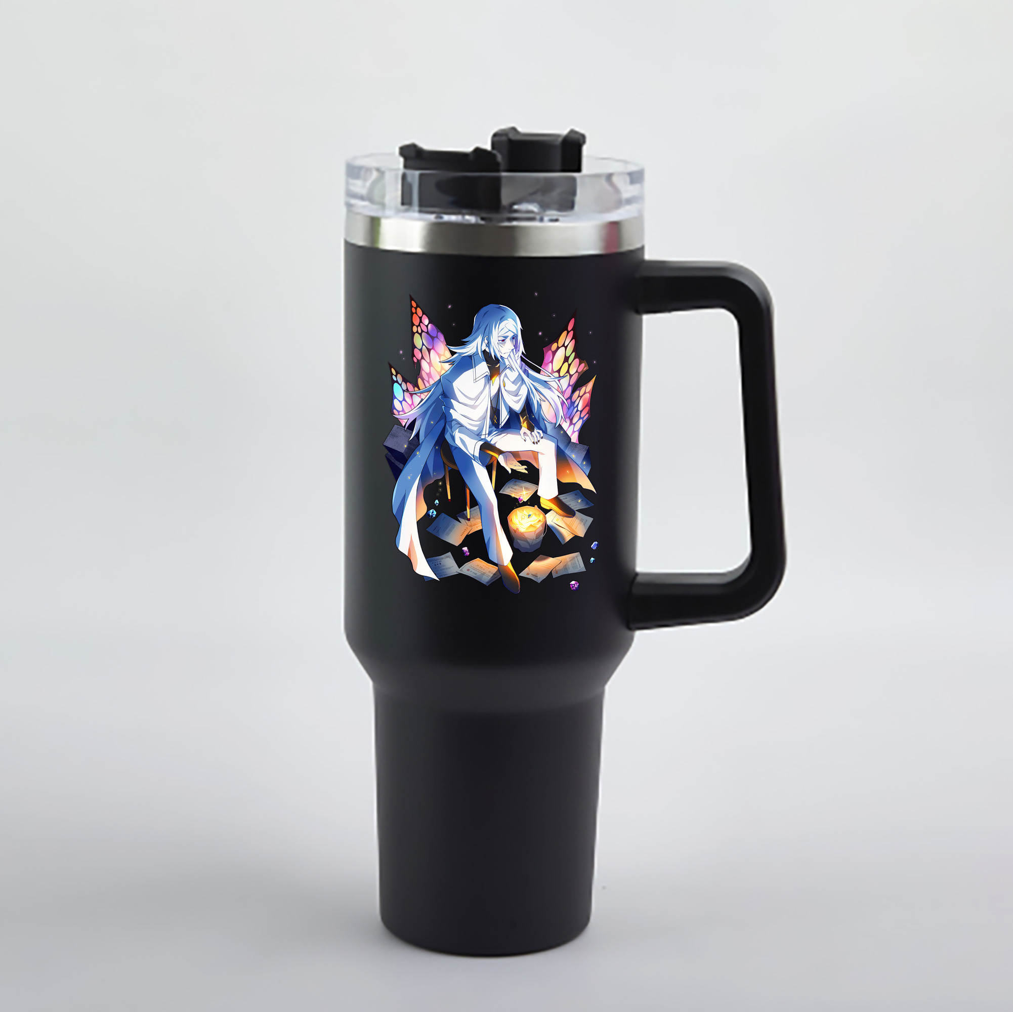 （画像用） 文豪ストレイドッグス Bungo Stray Dogs 1200mL車用タンブラー - クリスタルステッカー（プラスチックストロー付き）