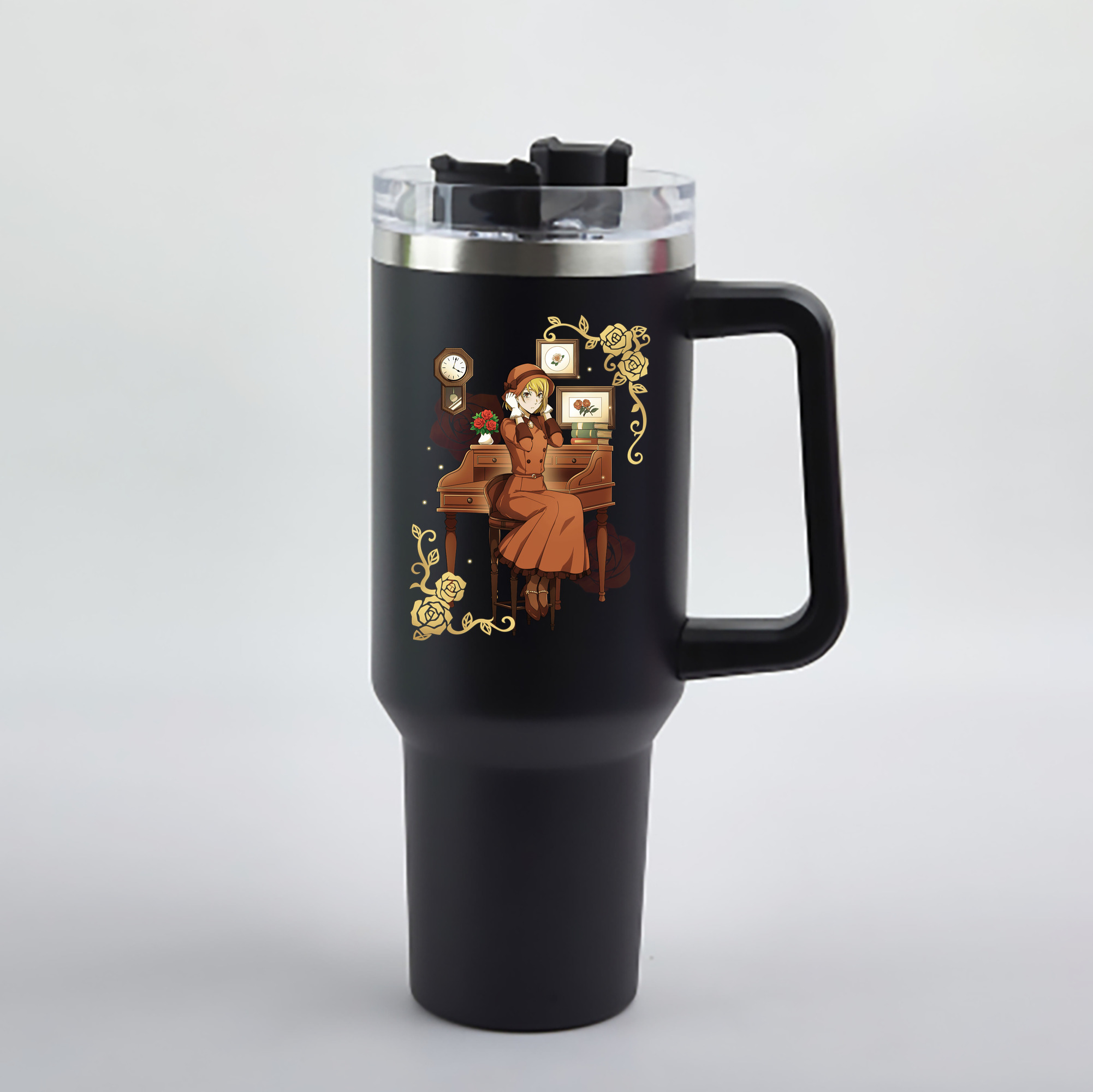 （画像用） 文豪ストレイドッグス Bungo Stray Dogs 1200mL車用タンブラー - クリスタルステッカー（プラスチックストロー付き）