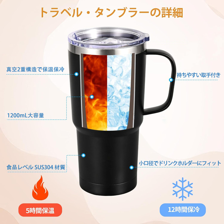 文豪ストレイドッグス Bungo Stray Dogs 1200mL車用タンブラー - クリスタルステッカー（プラスチックストロー付き）
