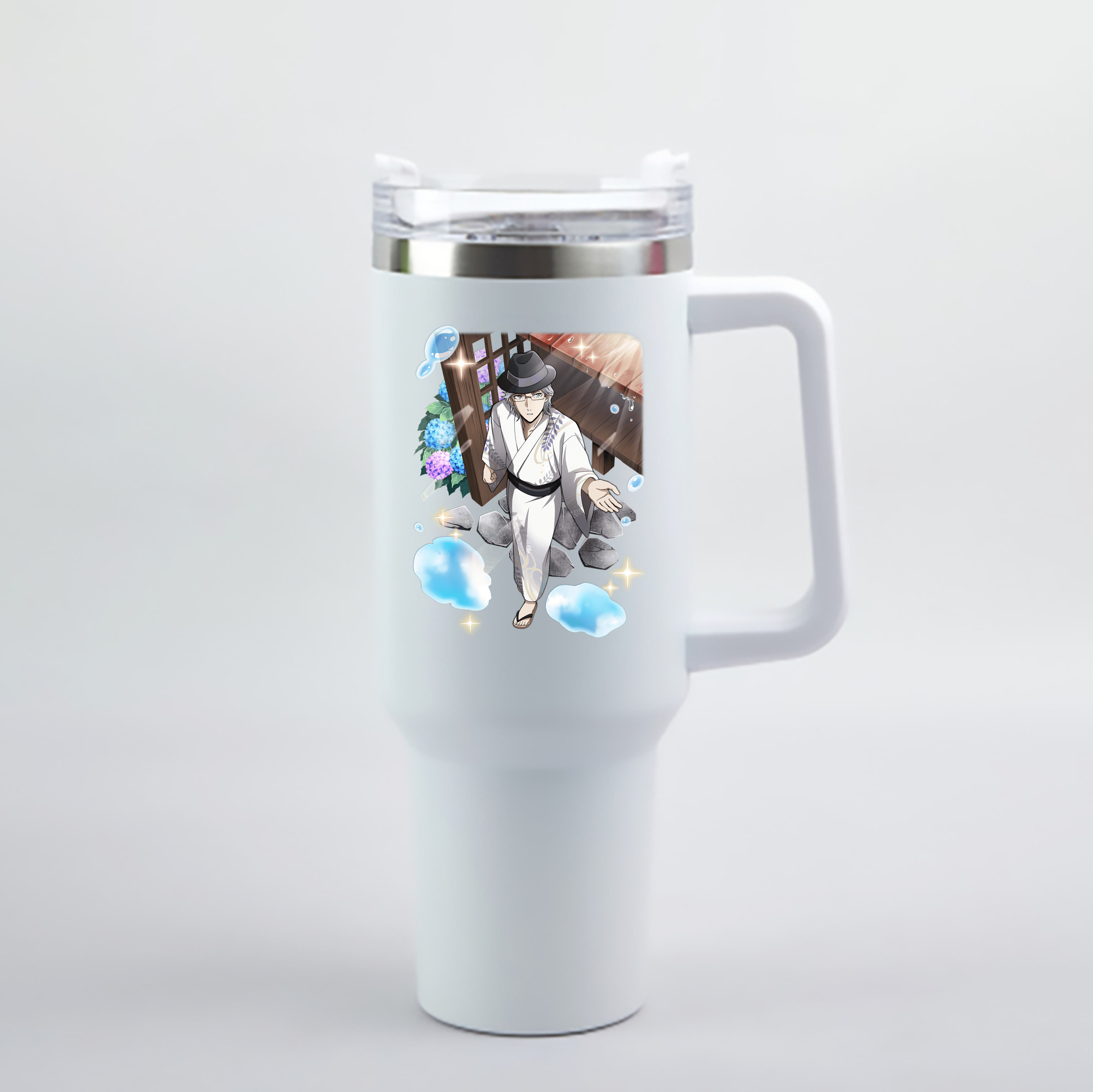 （画像用） 文豪ストレイドッグス Bungo Stray Dogs 1200mL車用タンブラー - クリスタルステッカー（プラスチックストロー付き）