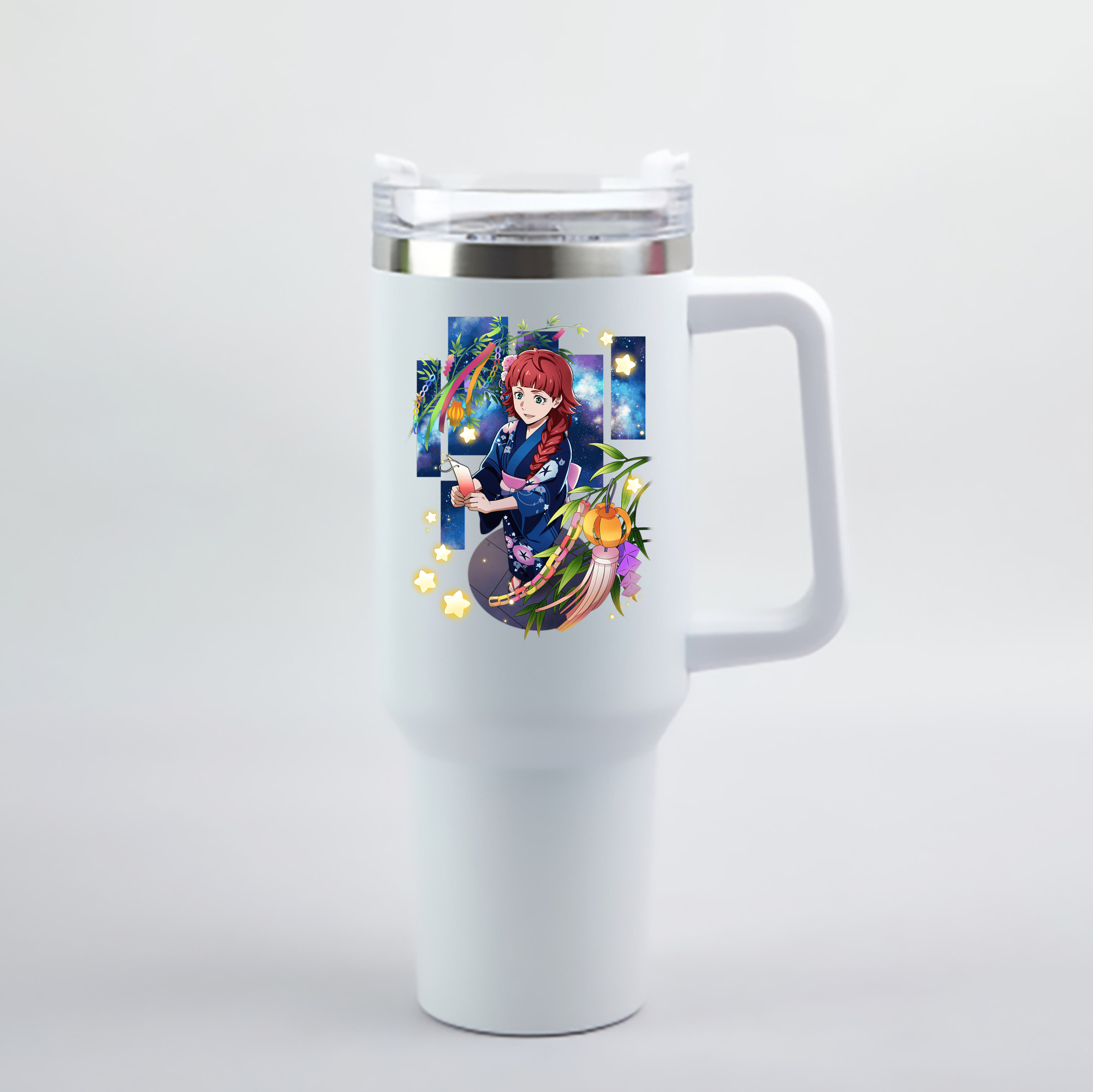 （画像用） 文豪ストレイドッグス Bungo Stray Dogs 1200mL車用タンブラー - クリスタルステッカー（プラスチックストロー付き）
