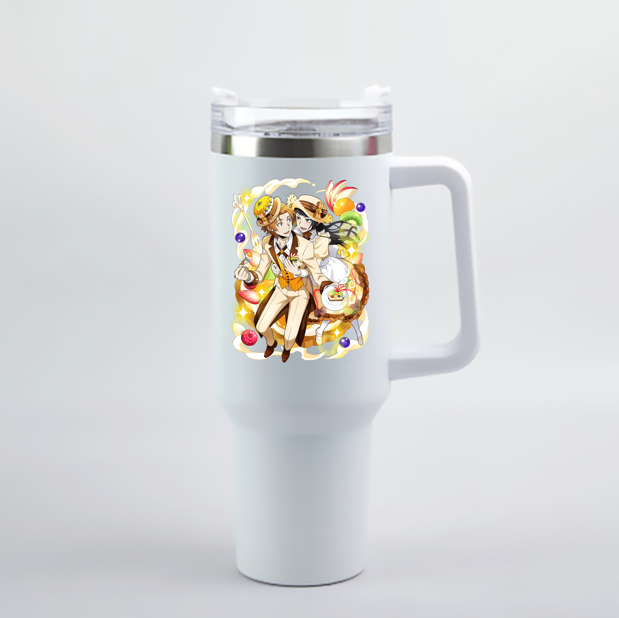 （画像用） 文豪ストレイドッグス Bungo Stray Dogs 1200mL車用タンブラー - クリスタルステッカー（プラスチックストロー付き）