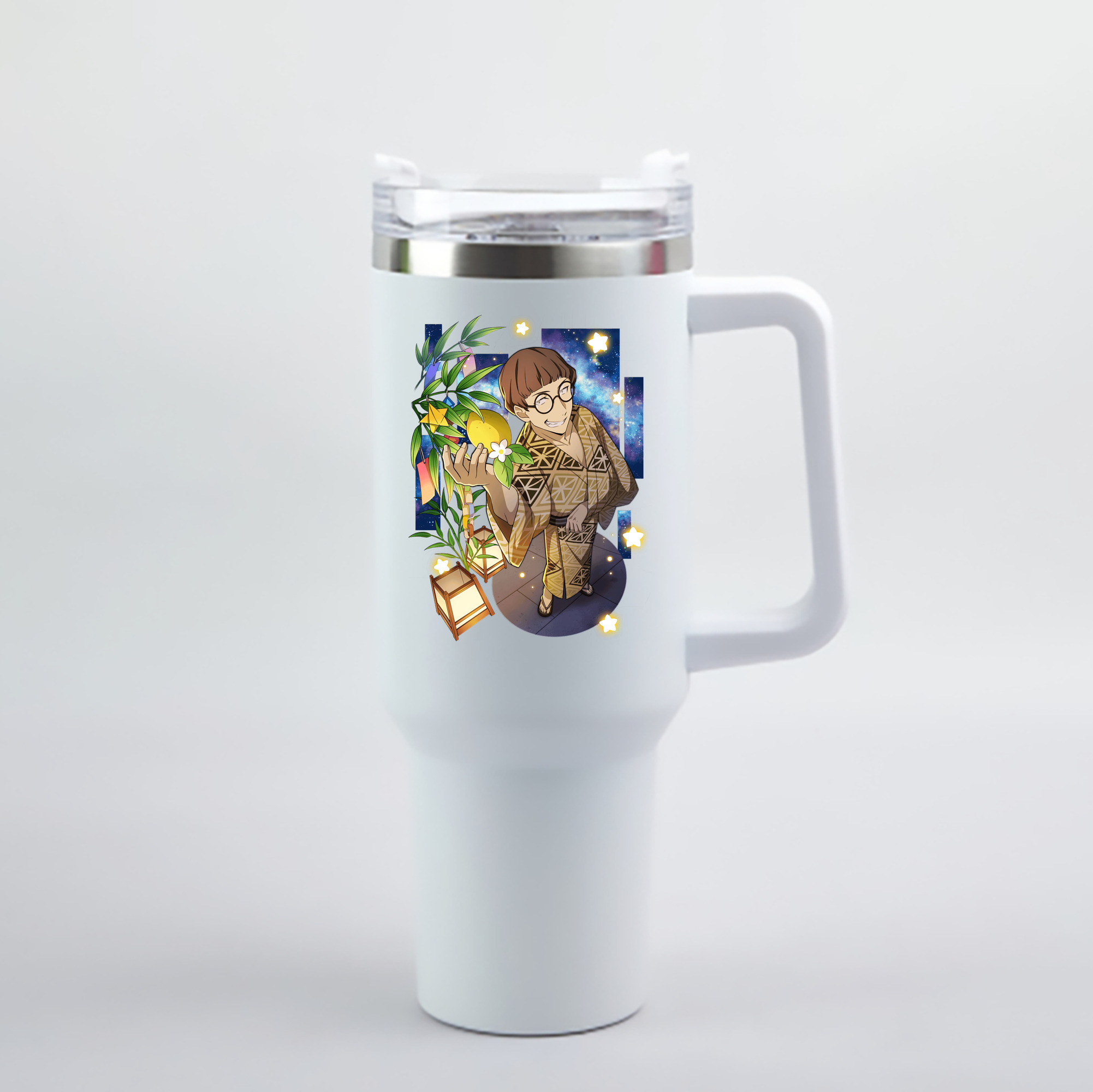 （画像用） 文豪ストレイドッグス Bungo Stray Dogs 1200mL車用タンブラー - クリスタルステッカー（プラスチックストロー付き）