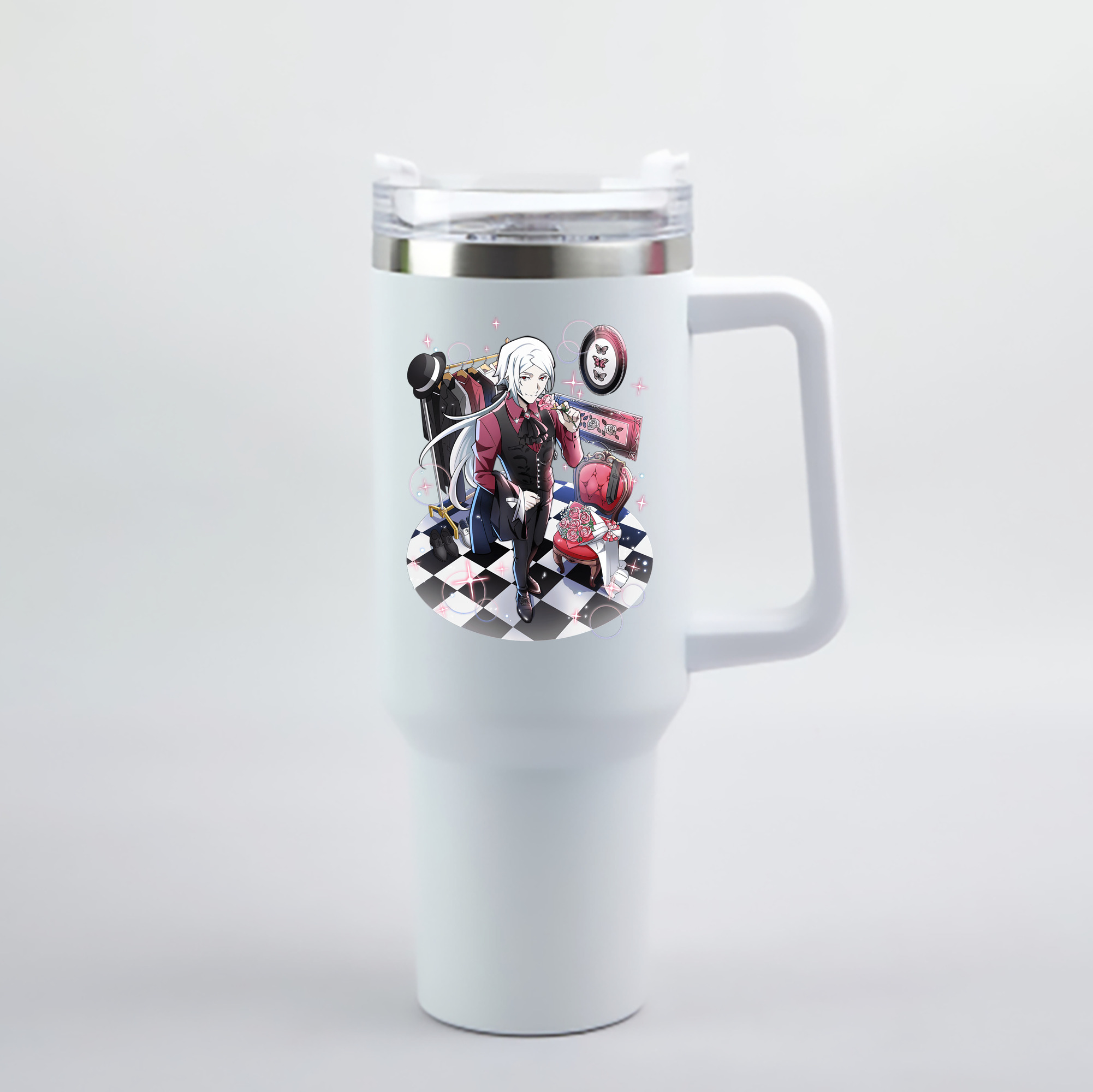 （画像用） 文豪ストレイドッグス Bungo Stray Dogs 1200mL車用タンブラー - クリスタルステッカー（プラスチックストロー付き）