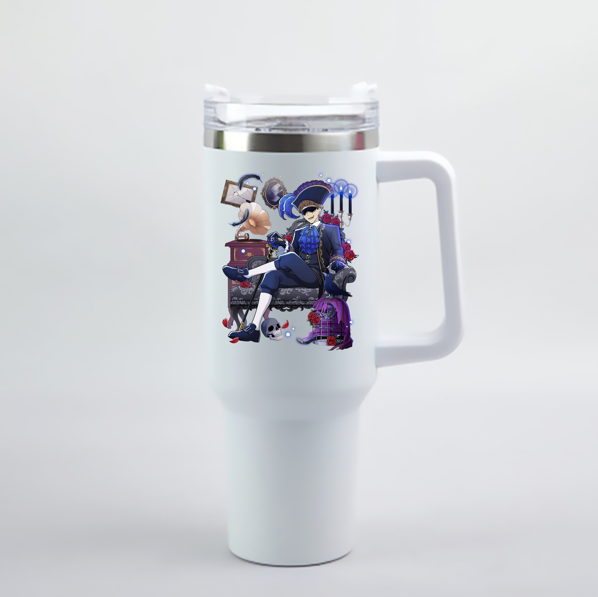 （画像用） 文豪ストレイドッグス Bungo Stray Dogs 1200mL車用タンブラー - クリスタルステッカー（プラスチックストロー付き）
