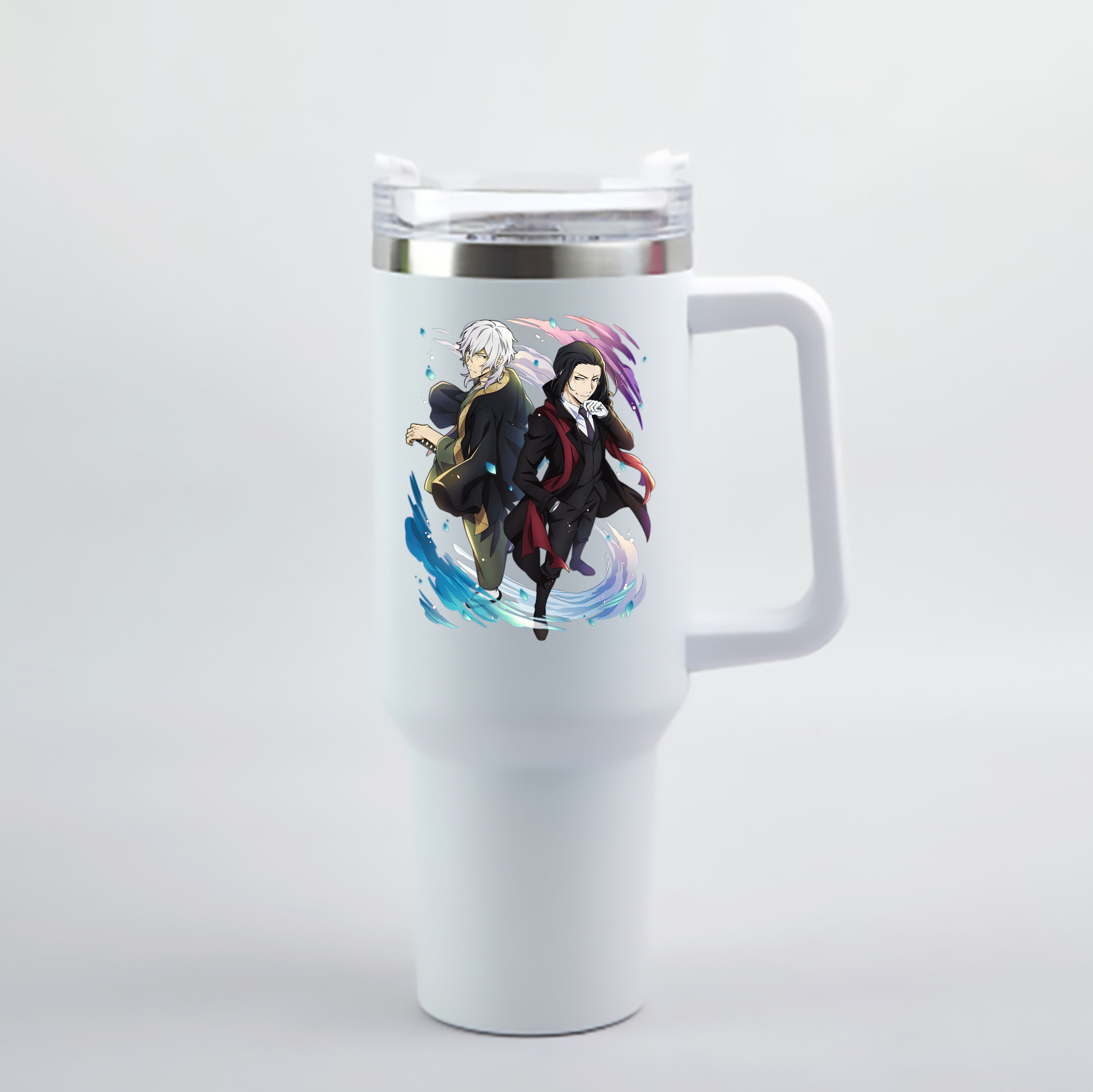 （画像用） 文豪ストレイドッグス Bungo Stray Dogs 1200mL車用タンブラー - クリスタルステッカー（プラスチックストロー付き）