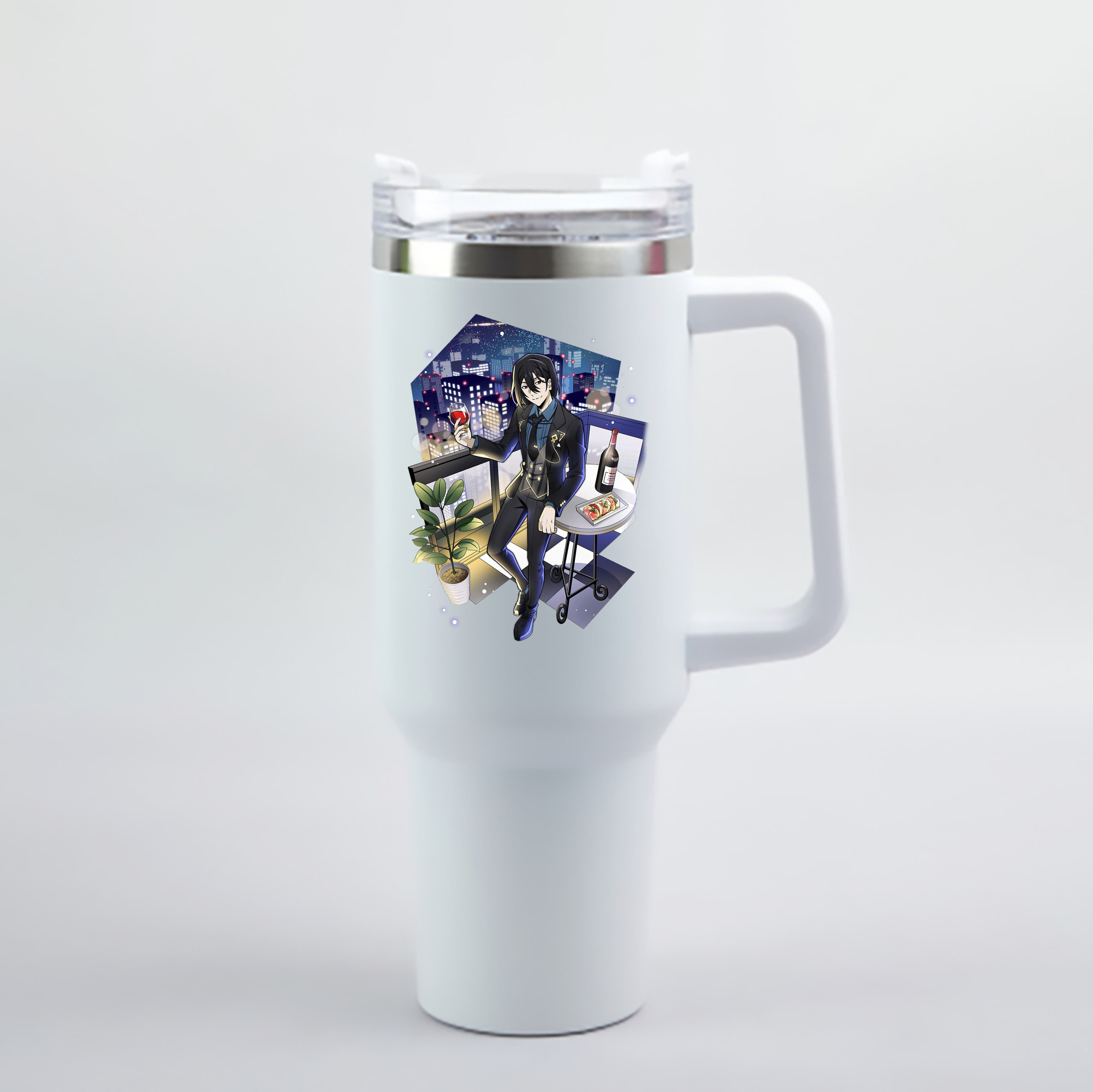（画像用） 文豪ストレイドッグス Bungo Stray Dogs 1200mL車用タンブラー - クリスタルステッカー（プラスチックストロー付き）