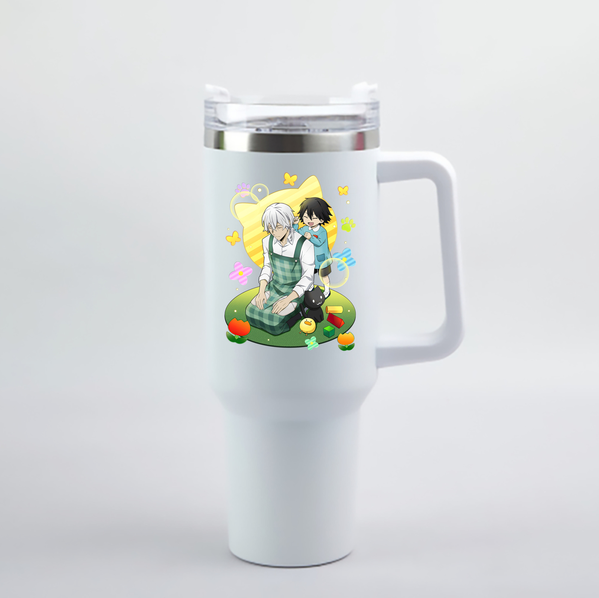 （画像用） 文豪ストレイドッグス Bungo Stray Dogs 1200mL車用タンブラー - クリスタルステッカー（プラスチックストロー付き）