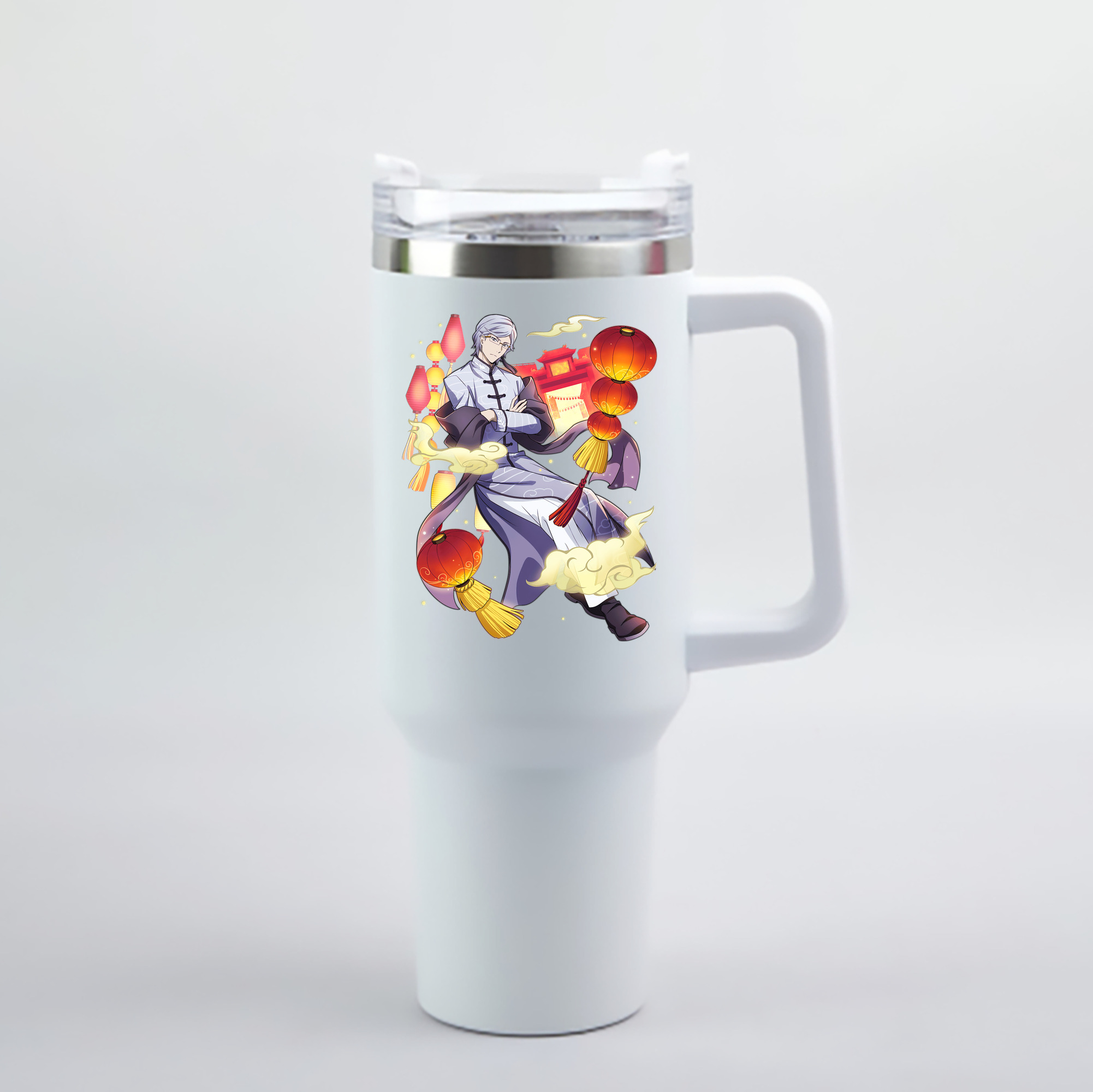 （画像用） 文豪ストレイドッグス Bungo Stray Dogs 1200mL車用タンブラー - クリスタルステッカー（プラスチックストロー付き）