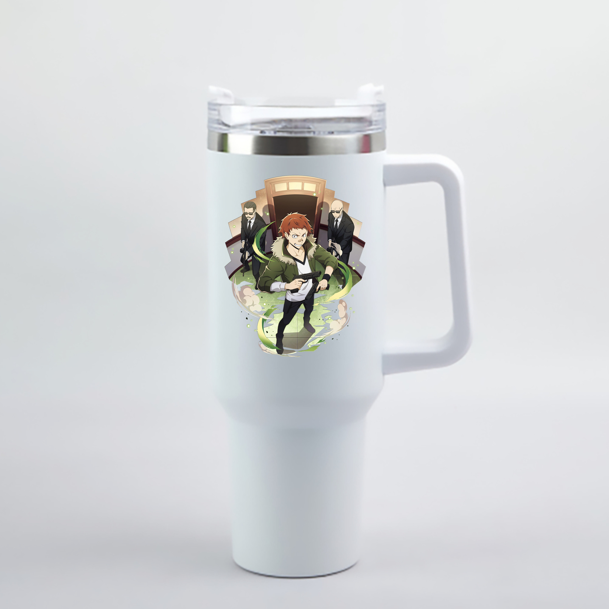（画像用） 文豪ストレイドッグス Bungo Stray Dogs 1200mL車用タンブラー - クリスタルステッカー（プラスチックストロー付き）