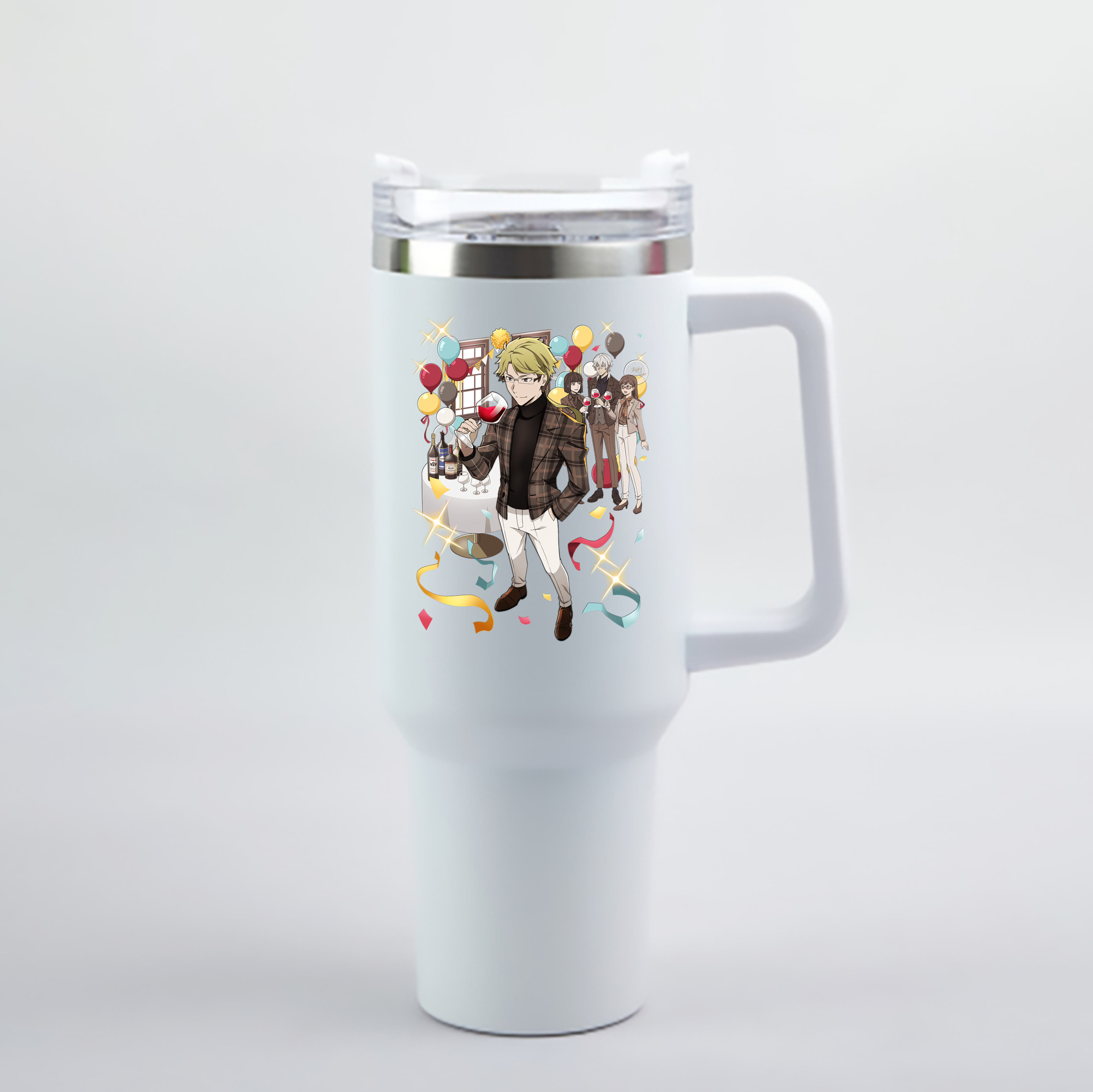 （画像用） 文豪ストレイドッグス Bungo Stray Dogs 1200mL車用タンブラー - クリスタルステッカー（プラスチックストロー付き）