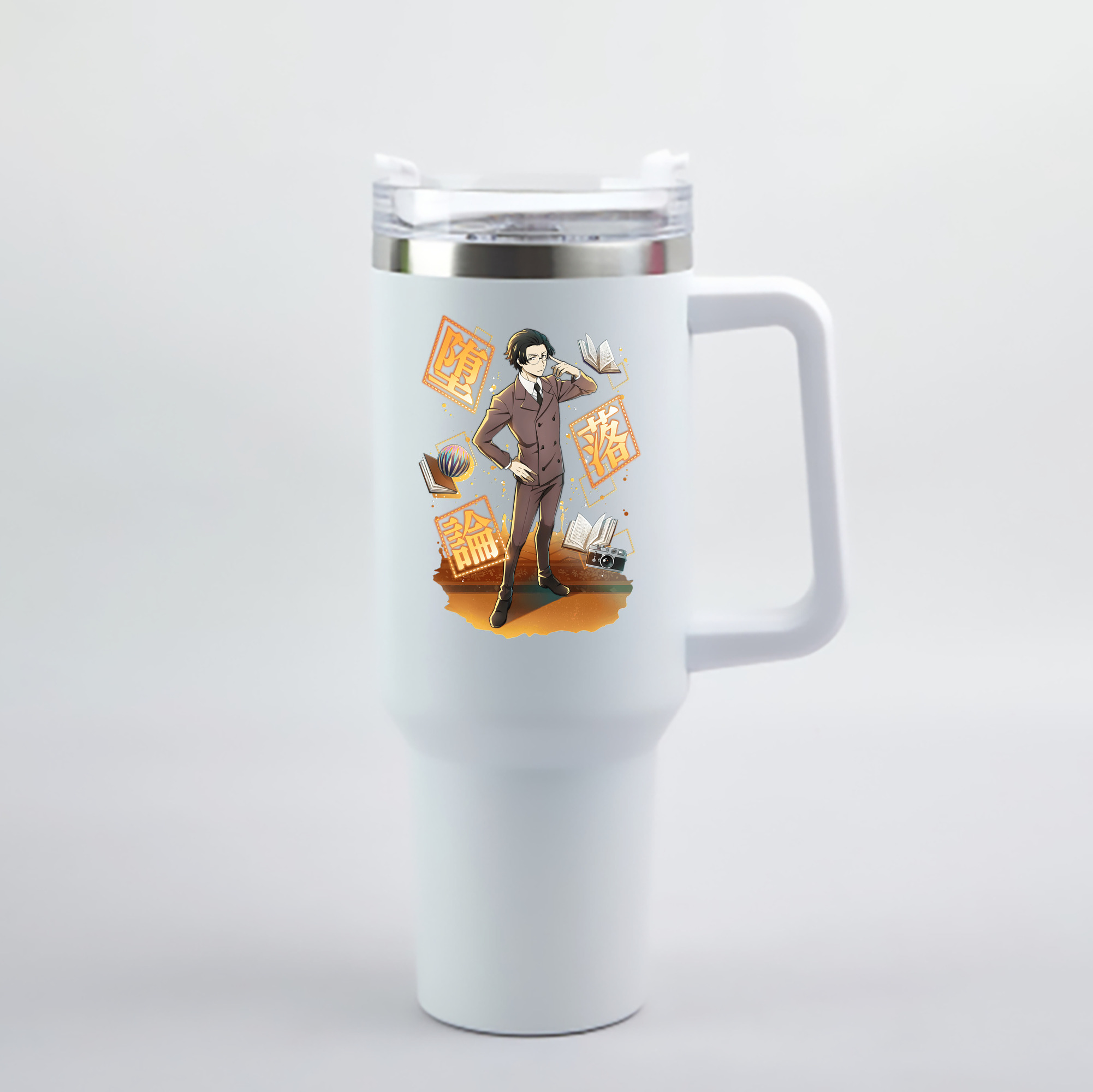 （画像用） 文豪ストレイドッグス Bungo Stray Dogs 1200mL車用タンブラー - クリスタルステッカー（プラスチックストロー付き）