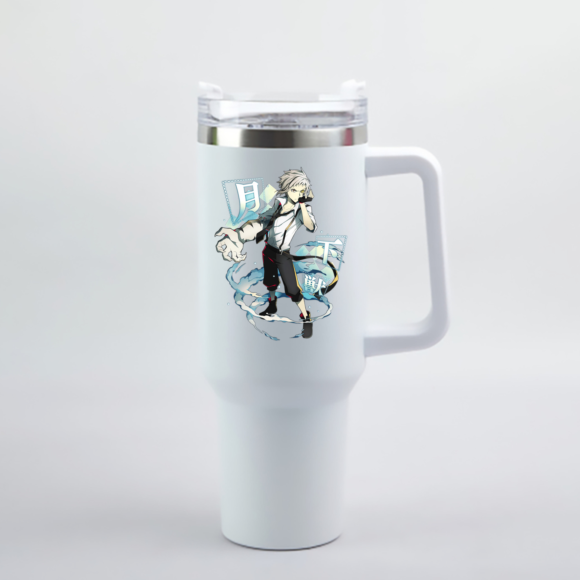 （画像用） 文豪ストレイドッグス Bungo Stray Dogs 1200mL車用タンブラー - クリスタルステッカー（プラスチックストロー付き）