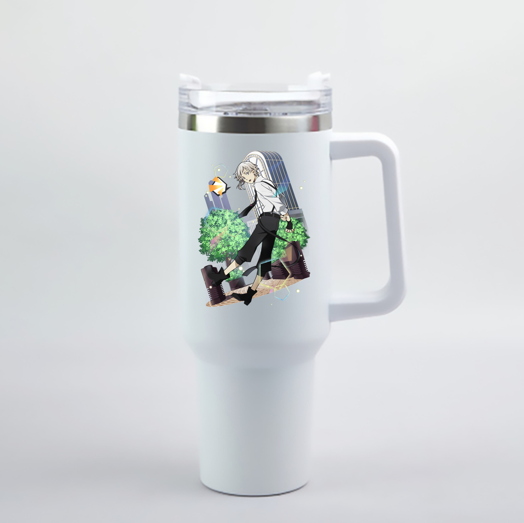 （画像用） 文豪ストレイドッグス Bungo Stray Dogs 1200mL車用タンブラー - クリスタルステッカー（プラスチックストロー付き）