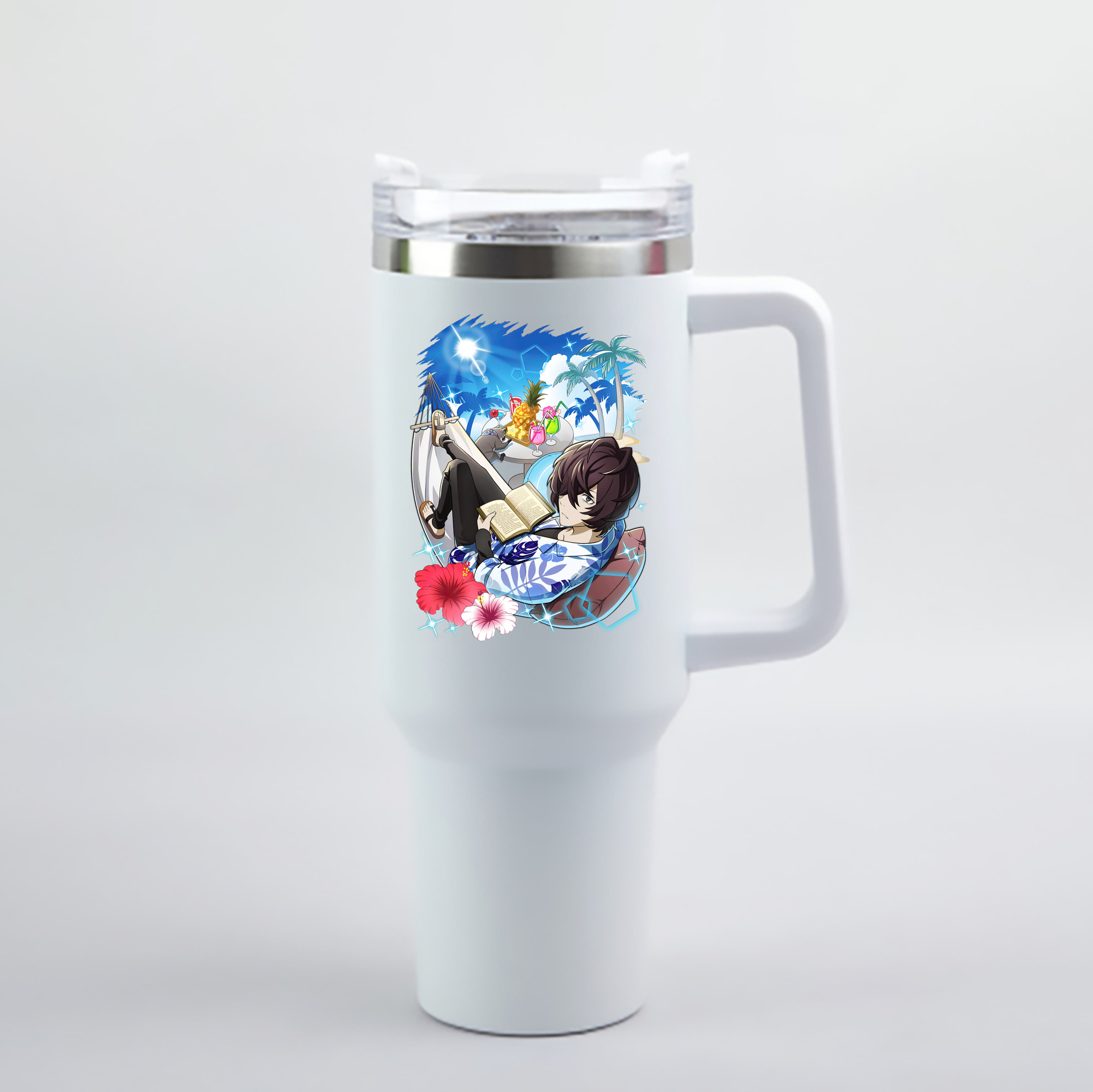 （画像用） 文豪ストレイドッグス Bungo Stray Dogs 1200mL車用タンブラー - クリスタルステッカー（プラスチックストロー付き）