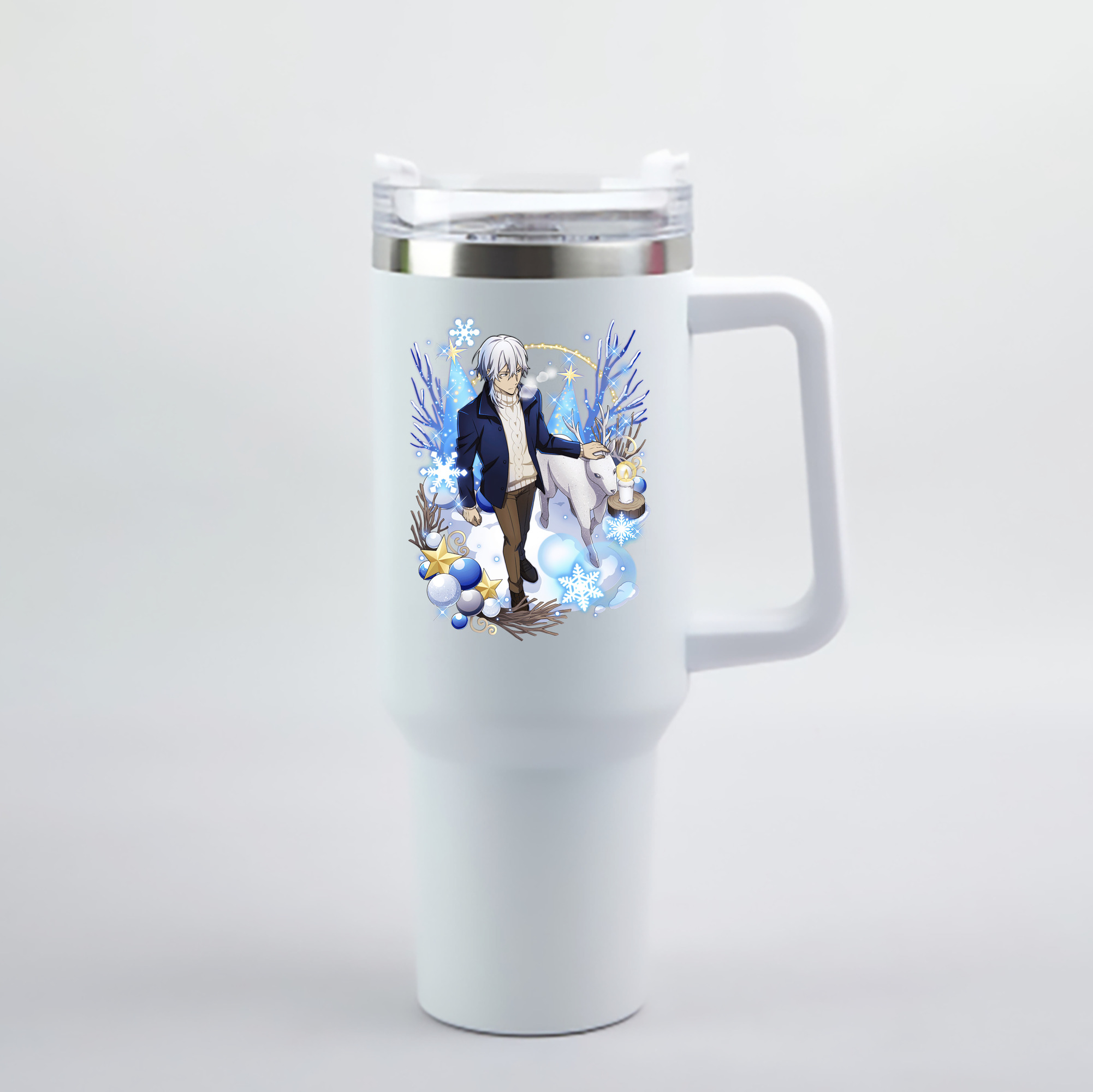 （画像用） 文豪ストレイドッグス Bungo Stray Dogs 1200mL車用タンブラー - クリスタルステッカー（プラスチックストロー付き）