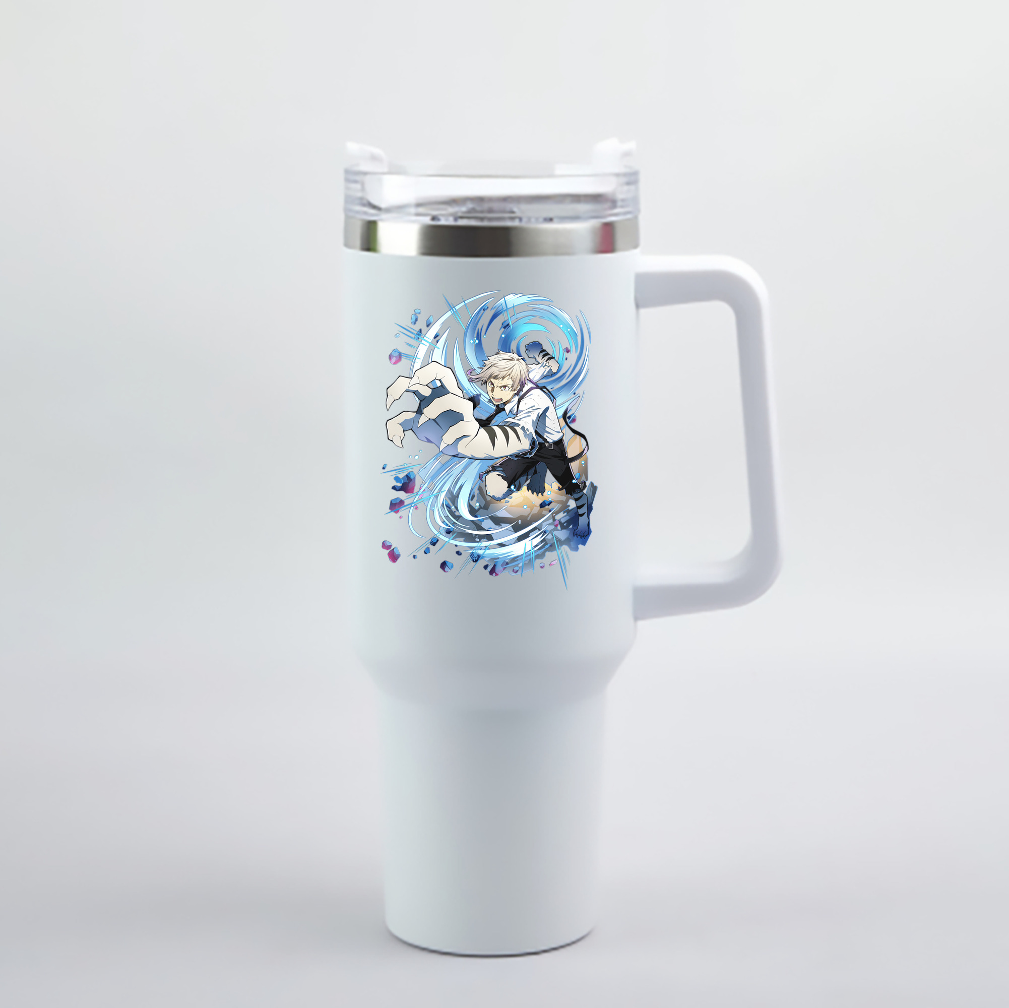 （画像用） 文豪ストレイドッグス Bungo Stray Dogs 1200mL車用タンブラー - クリスタルステッカー（プラスチックストロー付き）