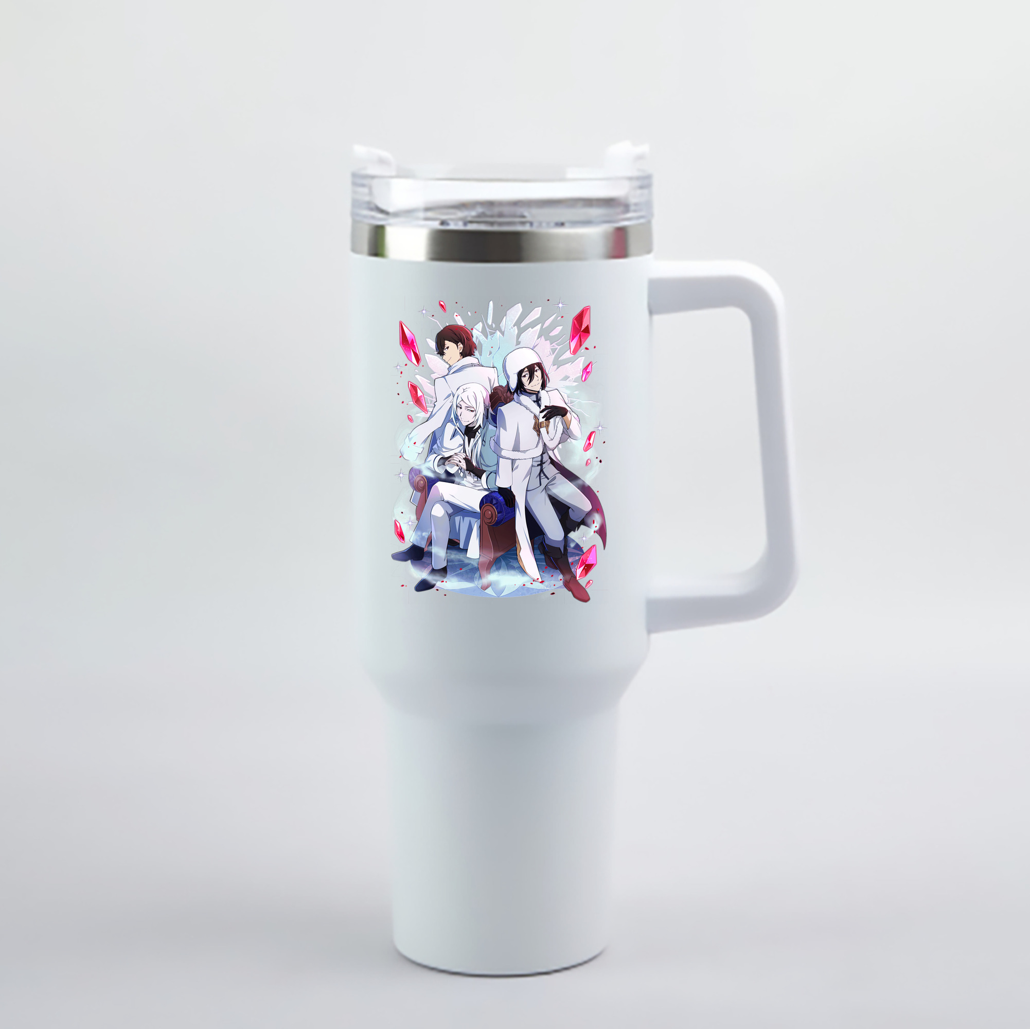 （画像用） 文豪ストレイドッグス Bungo Stray Dogs 1200mL車用タンブラー - クリスタルステッカー（プラスチックストロー付き）