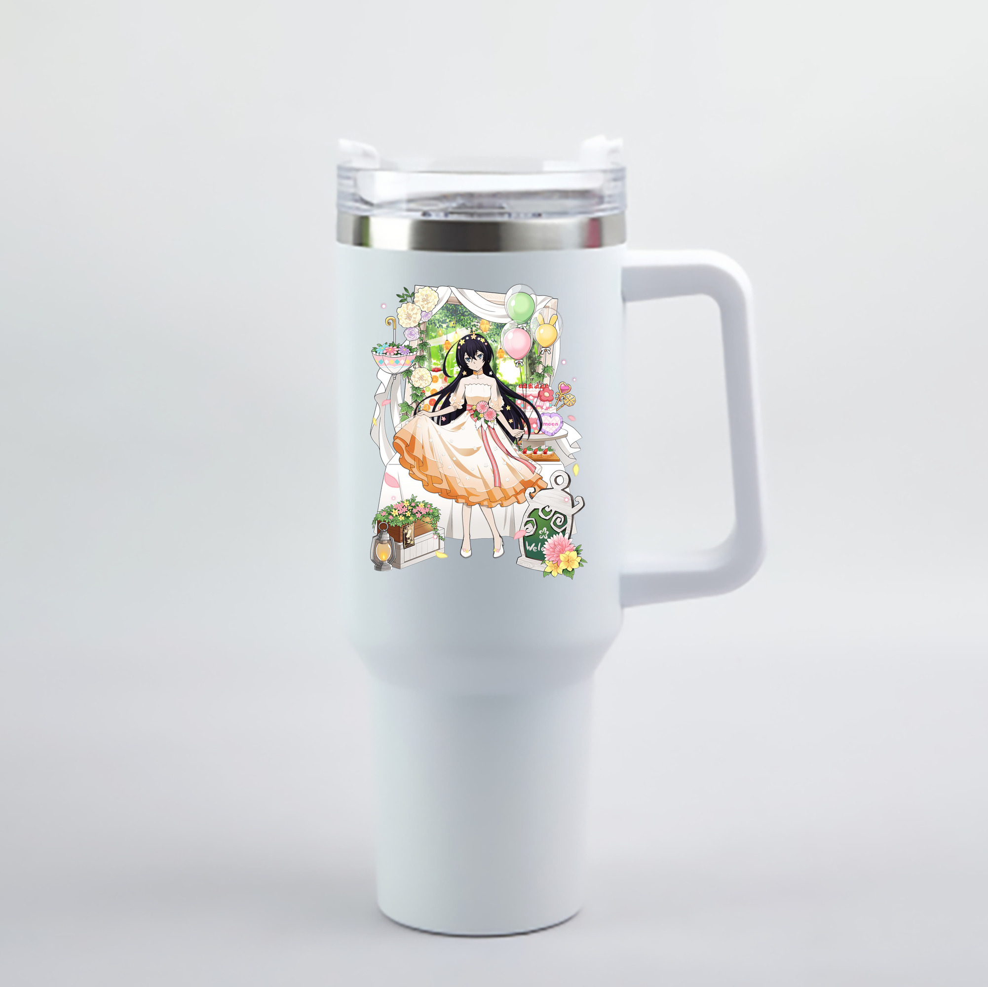 （画像用） 文豪ストレイドッグス Bungo Stray Dogs 1200mL車用タンブラー - クリスタルステッカー（プラスチックストロー付き）