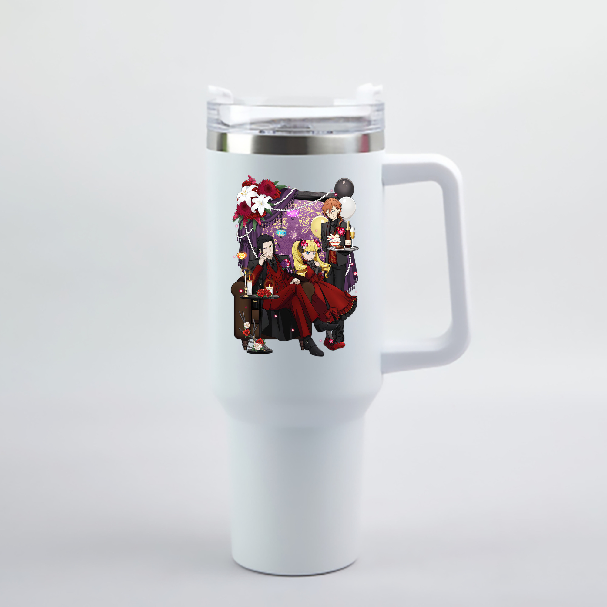 （画像用） 文豪ストレイドッグス Bungo Stray Dogs 1200mL車用タンブラー - クリスタルステッカー（プラスチックストロー付き）