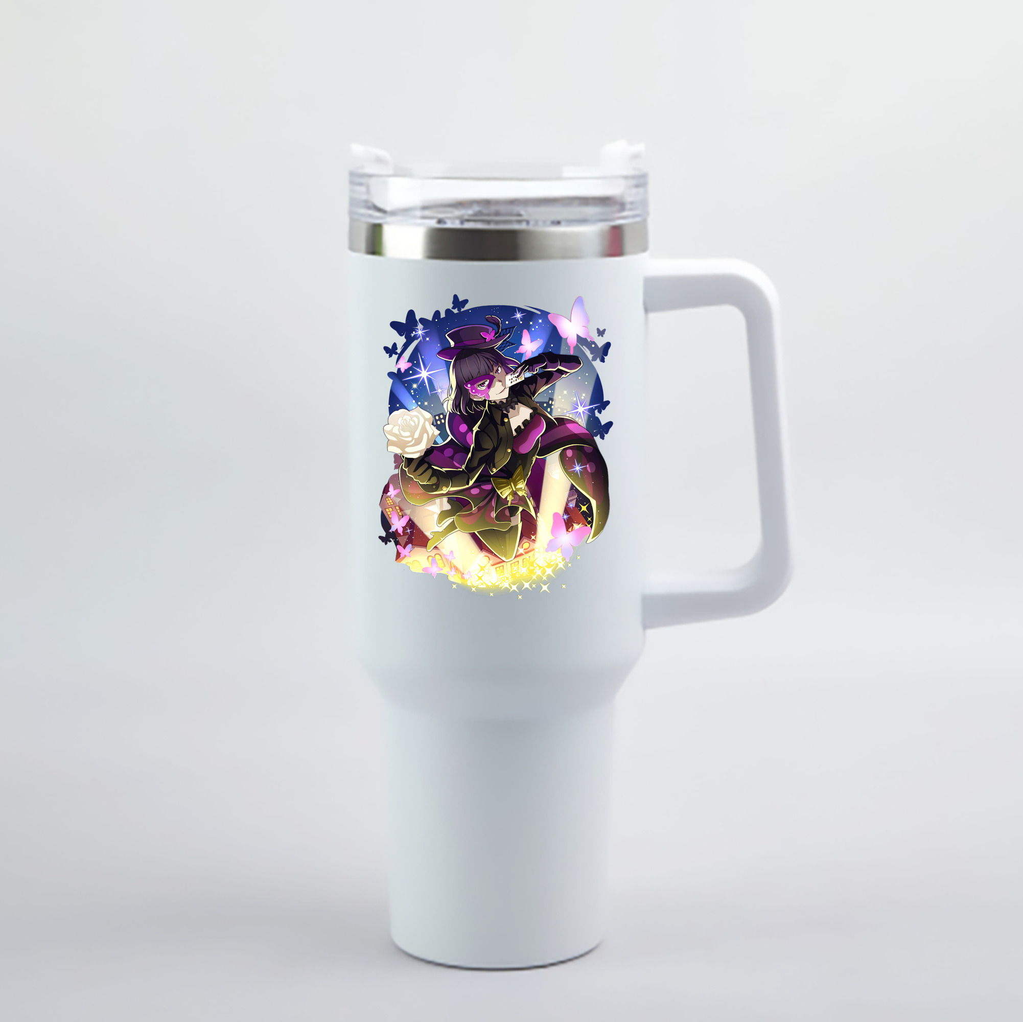 （画像用） 文豪ストレイドッグス Bungo Stray Dogs 1200mL車用タンブラー - クリスタルステッカー（プラスチックストロー付き）