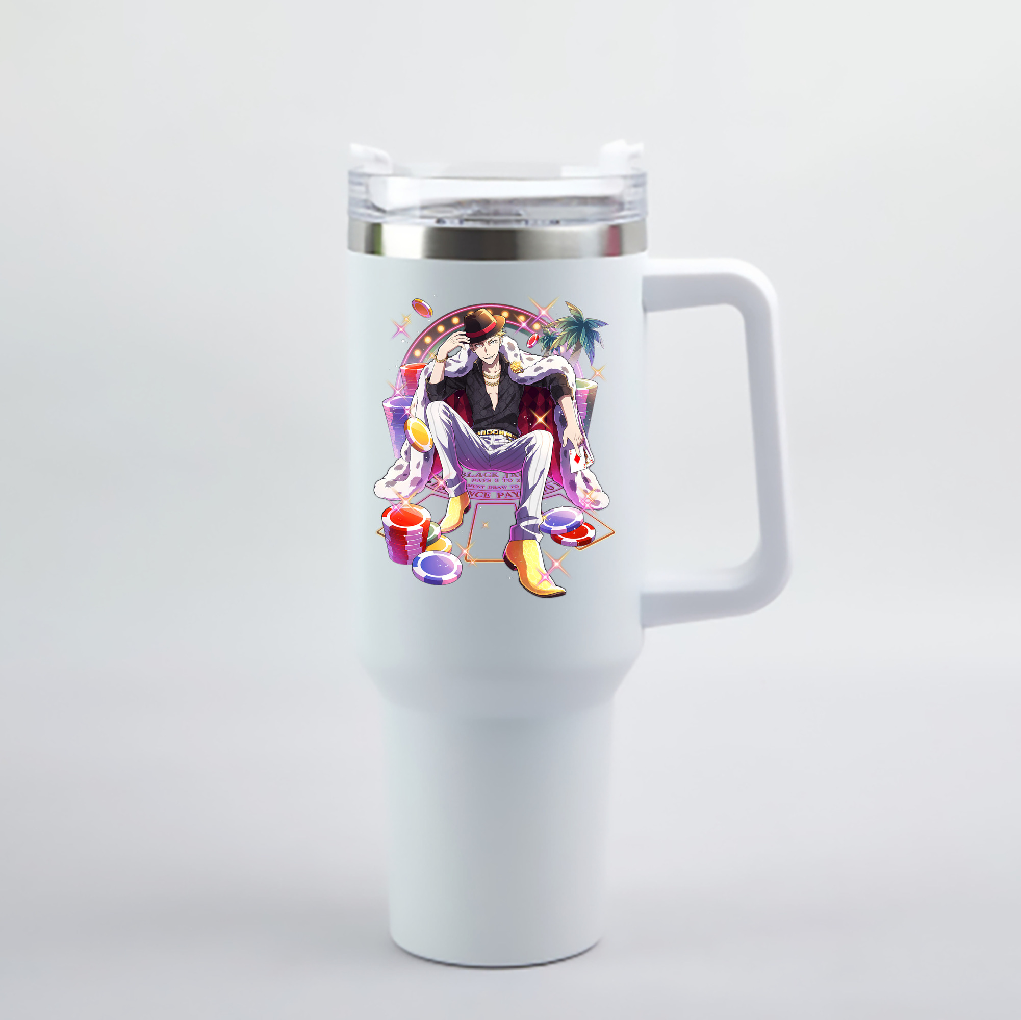 （画像用） 文豪ストレイドッグス Bungo Stray Dogs 1200mL車用タンブラー - クリスタルステッカー（プラスチックストロー付き）