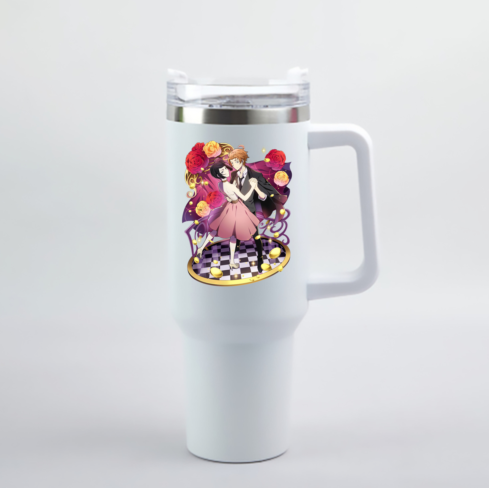 （画像用） 文豪ストレイドッグス Bungo Stray Dogs 1200mL車用タンブラー - クリスタルステッカー（プラスチックストロー付き）