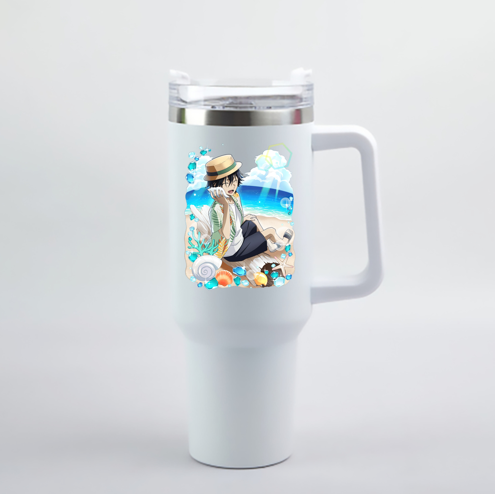 （画像用） 文豪ストレイドッグス Bungo Stray Dogs 1200mL車用タンブラー - クリスタルステッカー（プラスチックストロー付き）