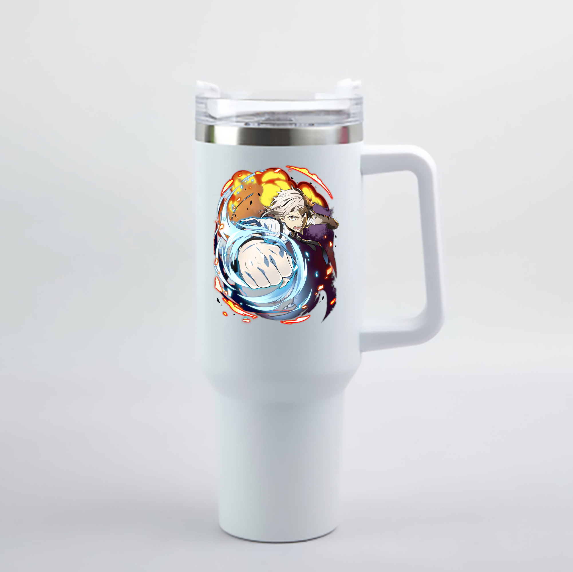（画像用） 文豪ストレイドッグス Bungo Stray Dogs 1200mL車用タンブラー - クリスタルステッカー（プラスチックストロー付き）