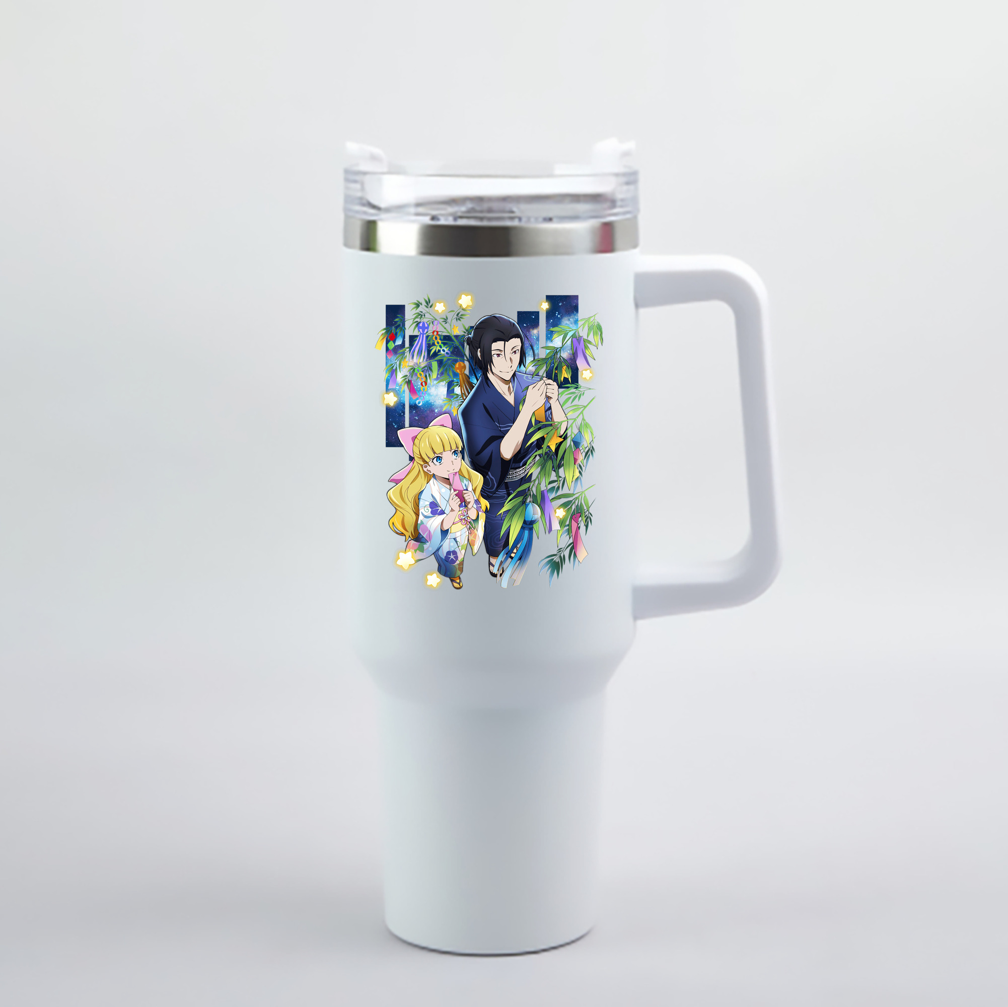 （画像用） 文豪ストレイドッグス Bungo Stray Dogs 1200mL車用タンブラー - クリスタルステッカー（プラスチックストロー付き）