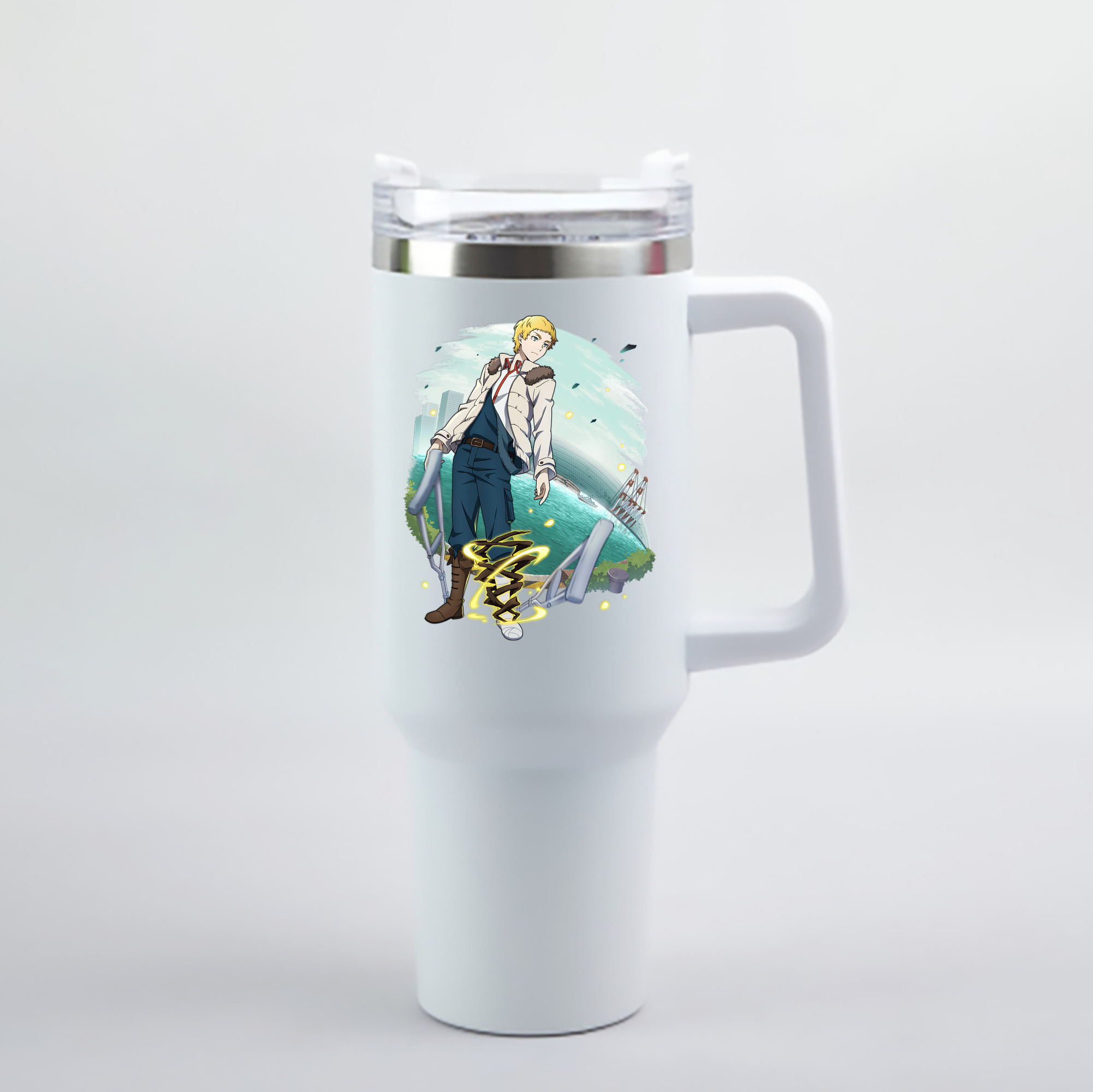 （画像用） 文豪ストレイドッグス Bungo Stray Dogs 1200mL車用タンブラー - クリスタルステッカー（プラスチックストロー付き）