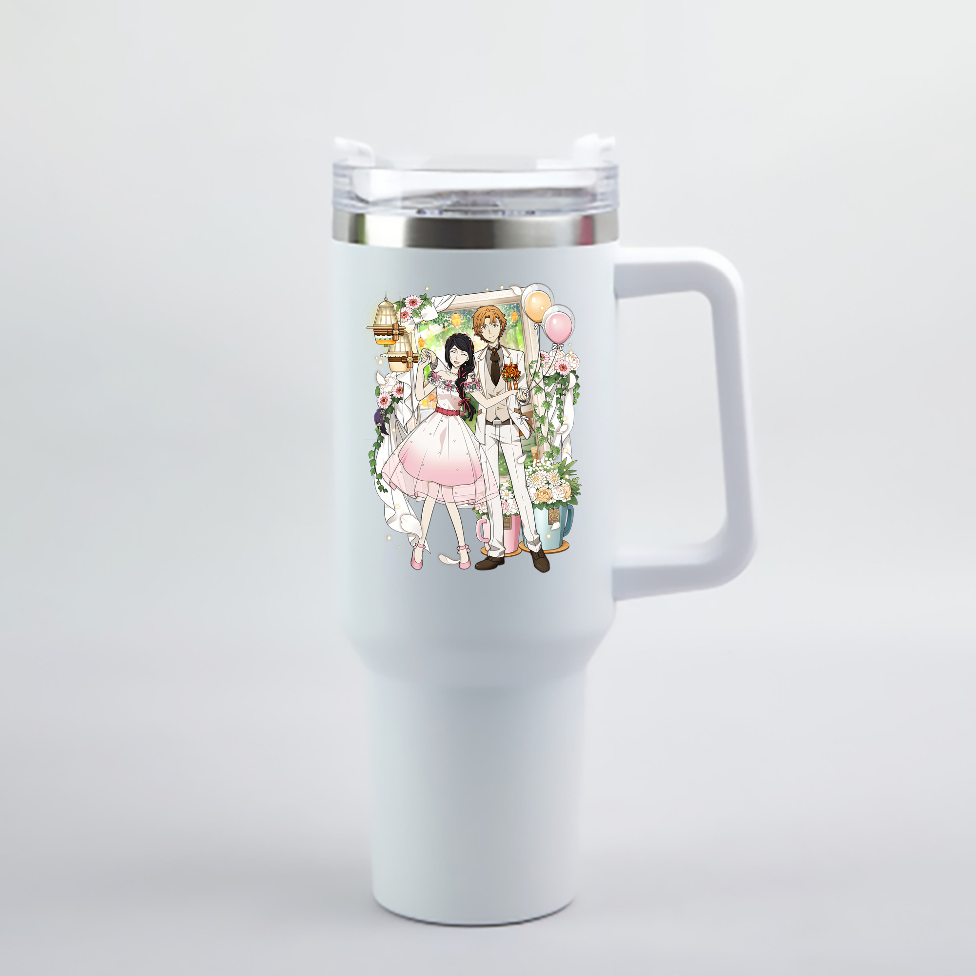 （画像用） 文豪ストレイドッグス Bungo Stray Dogs 1200mL車用タンブラー - クリスタルステッカー（プラスチックストロー付き）