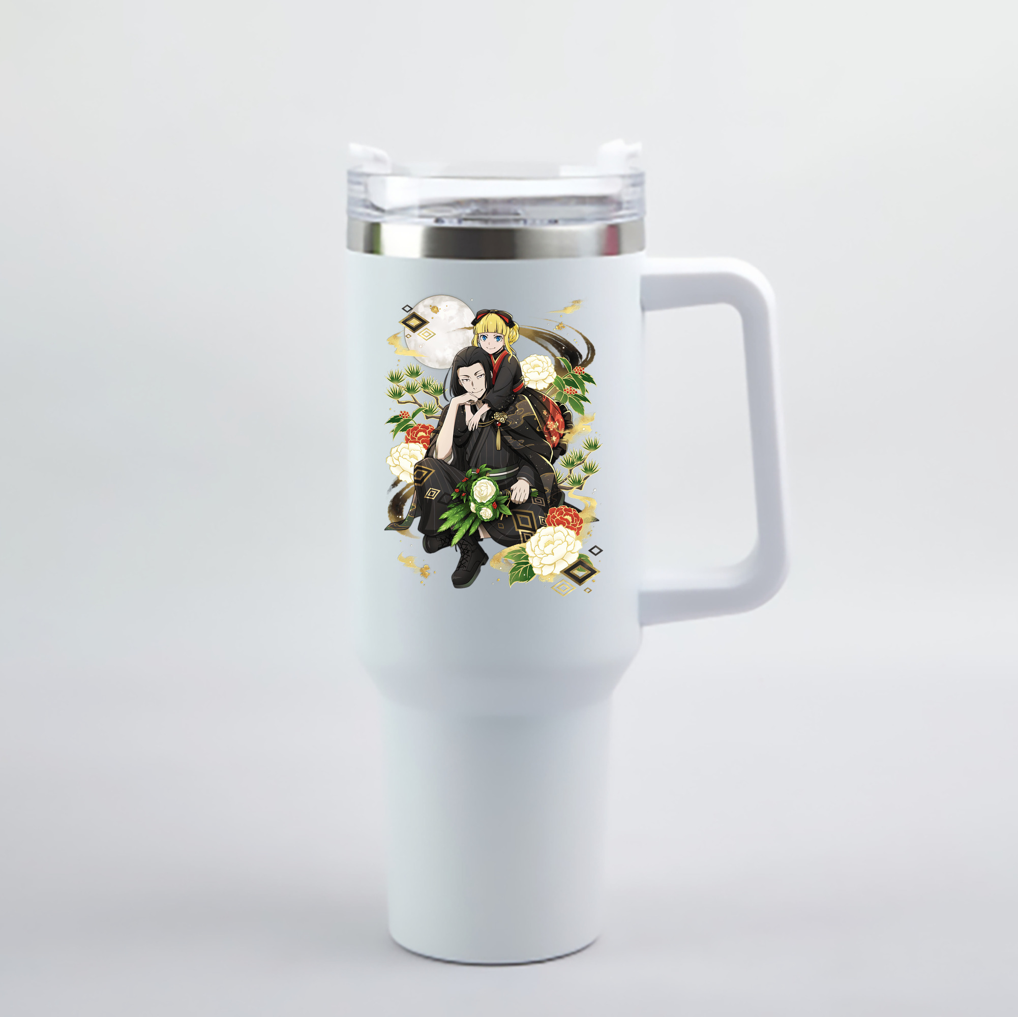 （画像用） 文豪ストレイドッグス Bungo Stray Dogs 1200mL車用タンブラー - クリスタルステッカー（プラスチックストロー付き）