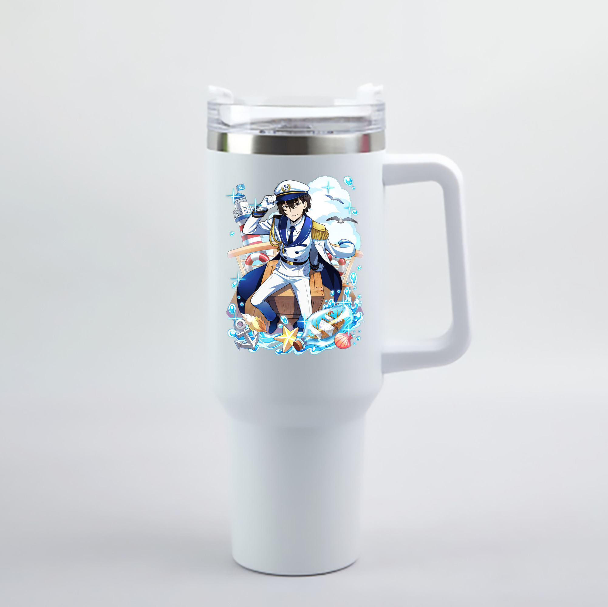 （画像用） 文豪ストレイドッグス Bungo Stray Dogs 1200mL車用タンブラー - クリスタルステッカー（プラスチックストロー付き）