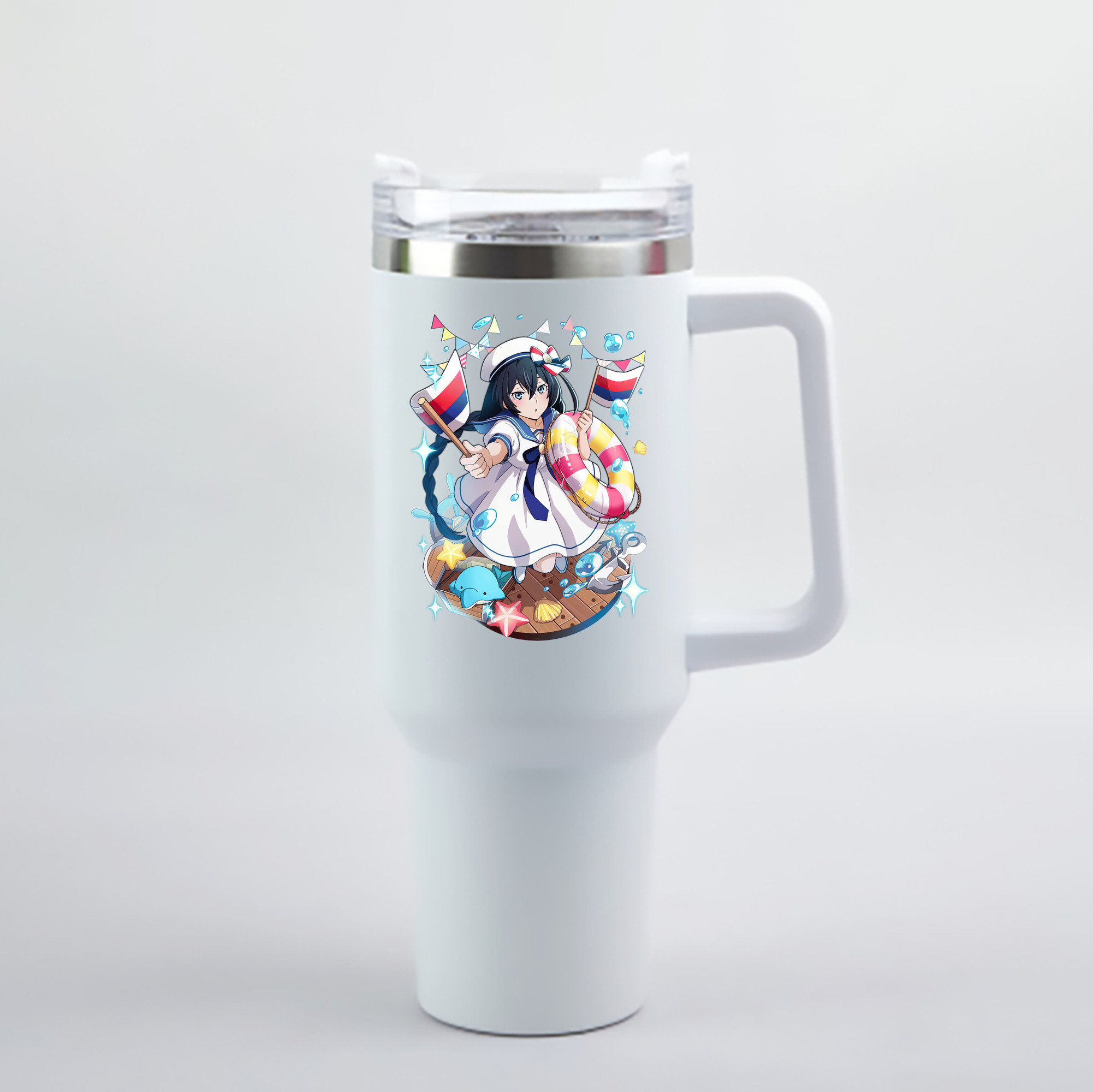 （画像用） 文豪ストレイドッグス Bungo Stray Dogs 1200mL車用タンブラー - クリスタルステッカー（プラスチックストロー付き）