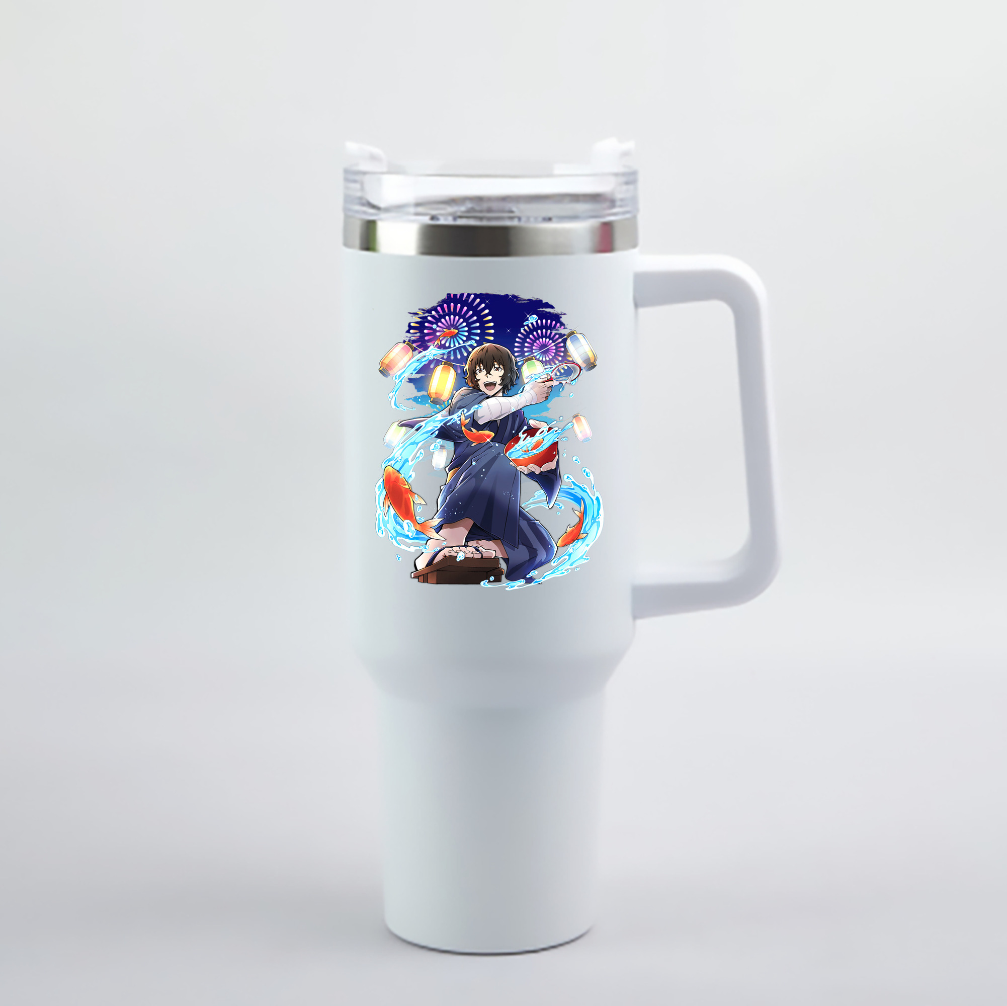（画像用） 文豪ストレイドッグス Bungo Stray Dogs 1200mL車用タンブラー - クリスタルステッカー（プラスチックストロー付き）
