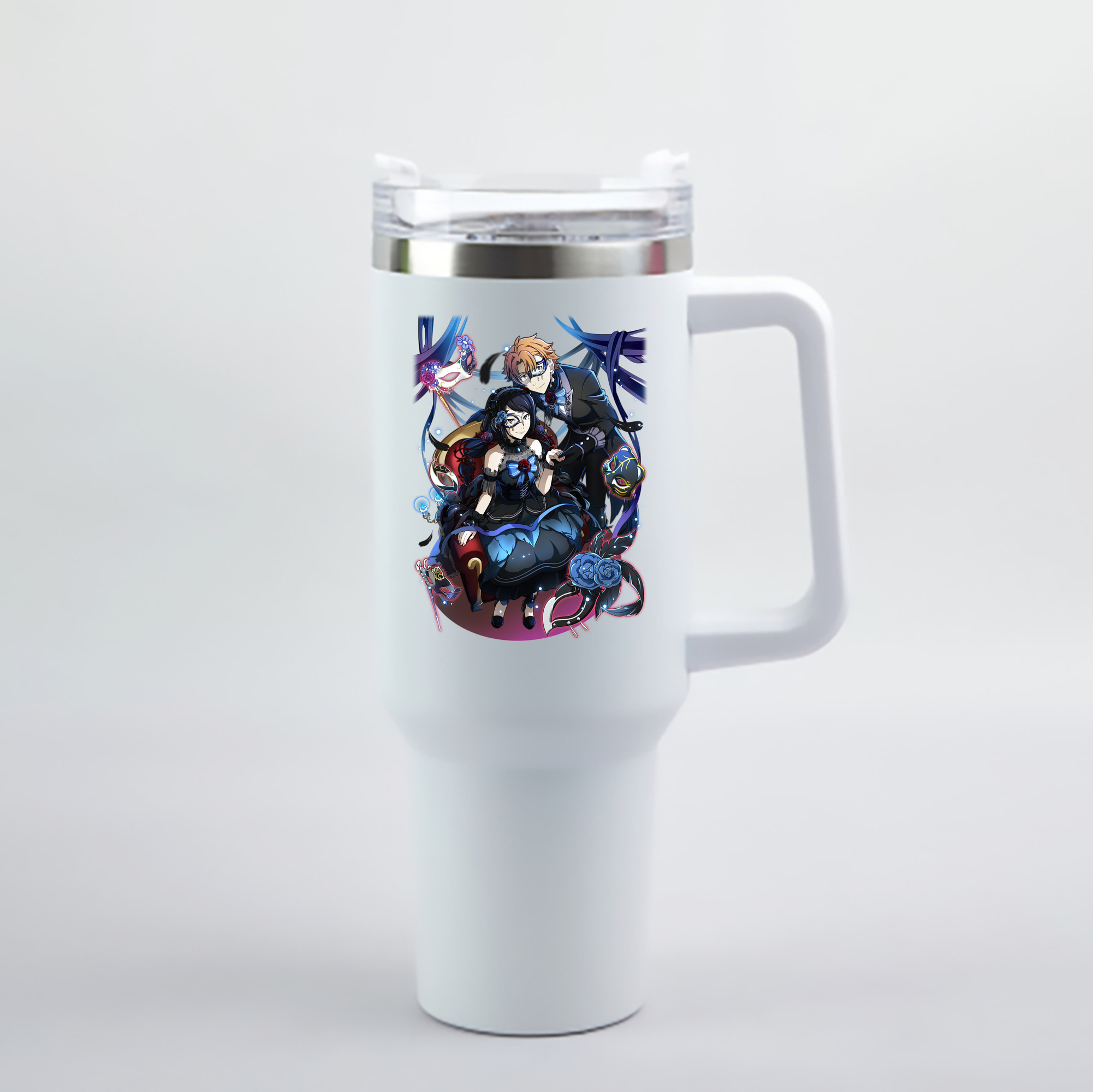 （画像用） 文豪ストレイドッグス Bungo Stray Dogs 1200mL車用タンブラー - クリスタルステッカー（プラスチックストロー付き）