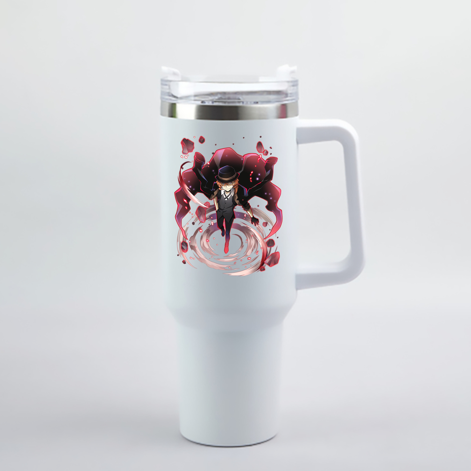 （画像用） 文豪ストレイドッグス Bungo Stray Dogs 1200mL車用タンブラー - クリスタルステッカー（プラスチックストロー付き）