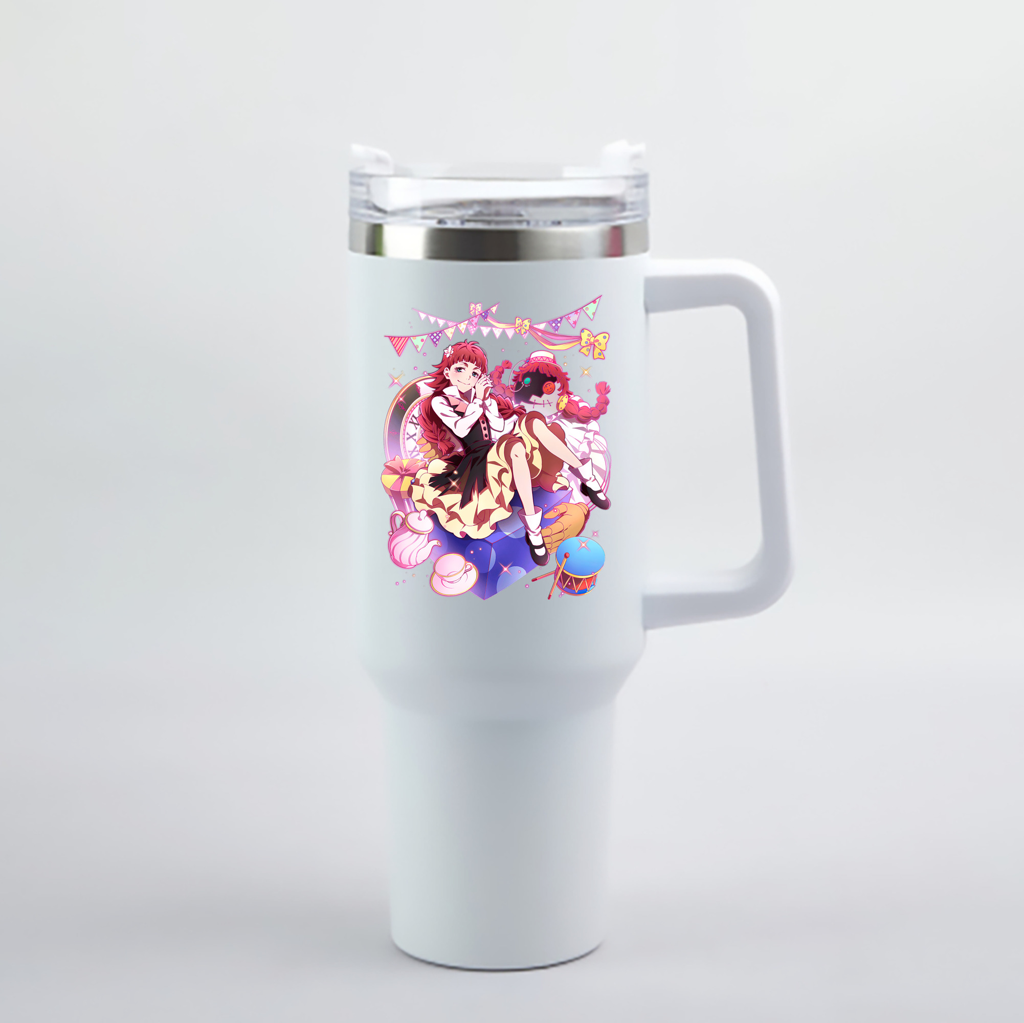 （画像用） 文豪ストレイドッグス Bungo Stray Dogs 1200mL車用タンブラー - クリスタルステッカー（プラスチックストロー付き）