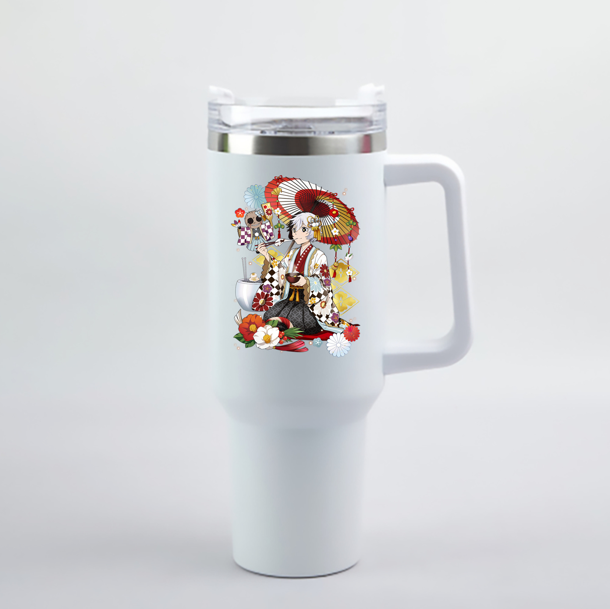 （画像用） 文豪ストレイドッグス Bungo Stray Dogs 1200mL車用タンブラー - クリスタルステッカー（プラスチックストロー付き）