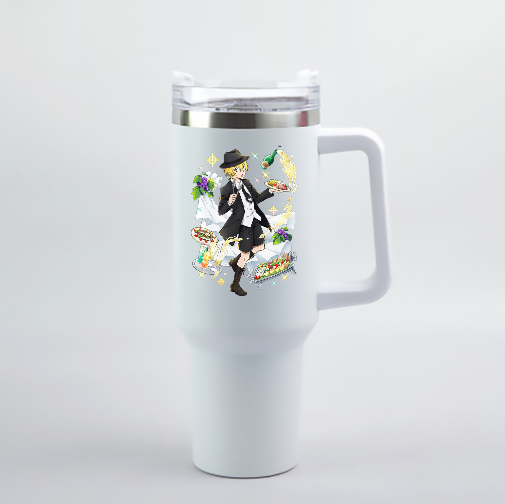 （画像用） 文豪ストレイドッグス Bungo Stray Dogs 1200mL車用タンブラー - クリスタルステッカー（プラスチックストロー付き）