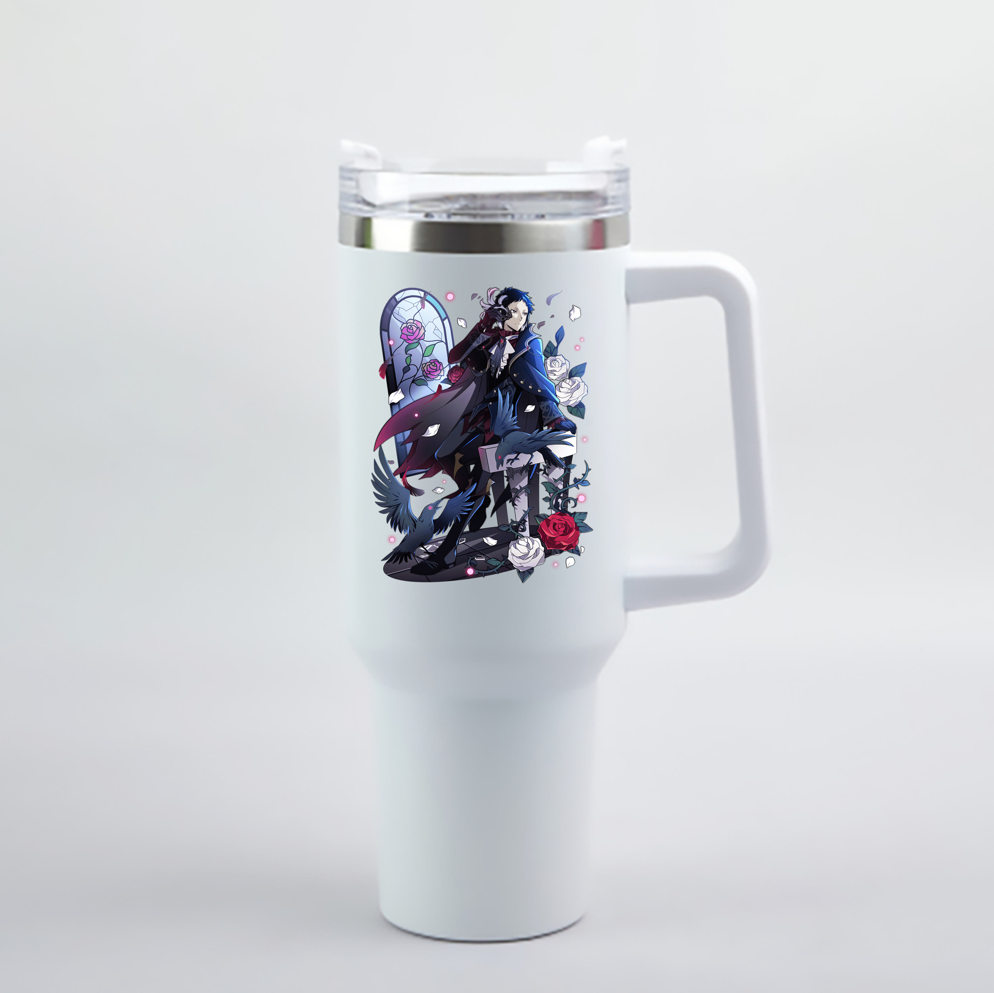 （画像用） 文豪ストレイドッグス Bungo Stray Dogs 1200mL車用タンブラー - クリスタルステッカー（プラスチックストロー付き）