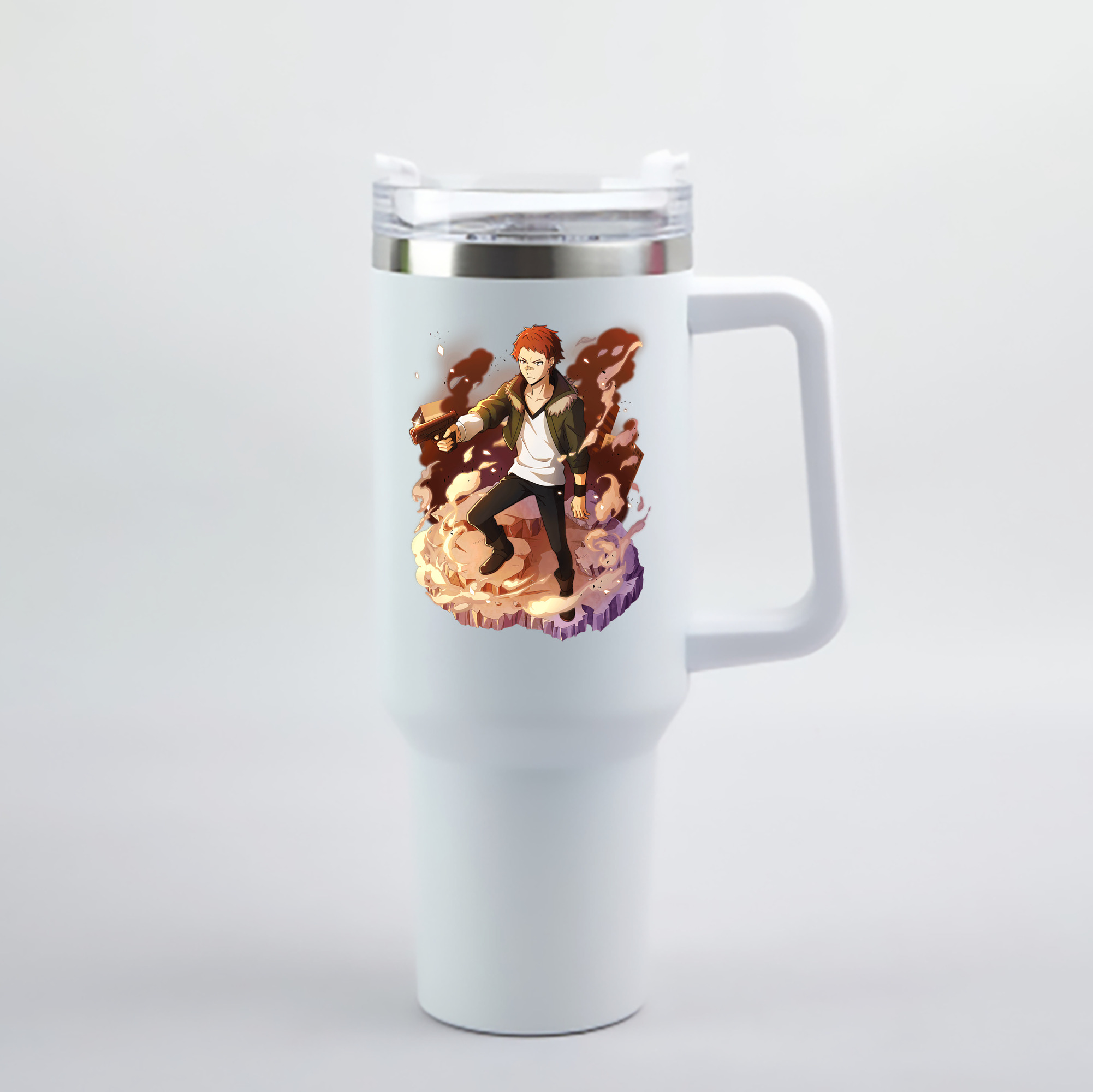 （画像用） 文豪ストレイドッグス Bungo Stray Dogs 1200mL車用タンブラー - クリスタルステッカー（プラスチックストロー付き）