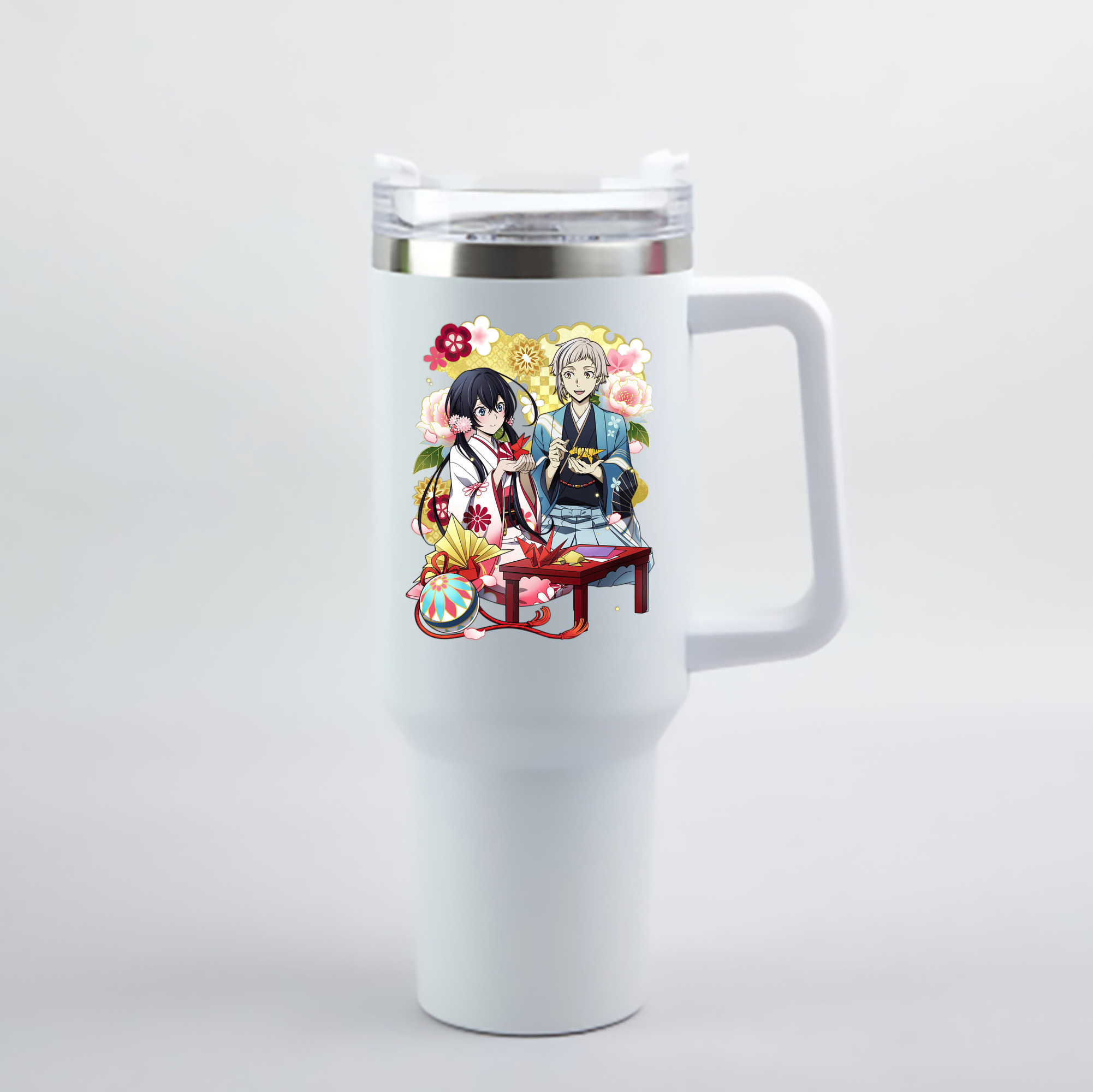 （画像用） 文豪ストレイドッグス Bungo Stray Dogs 1200mL車用タンブラー - クリスタルステッカー（プラスチックストロー付き）