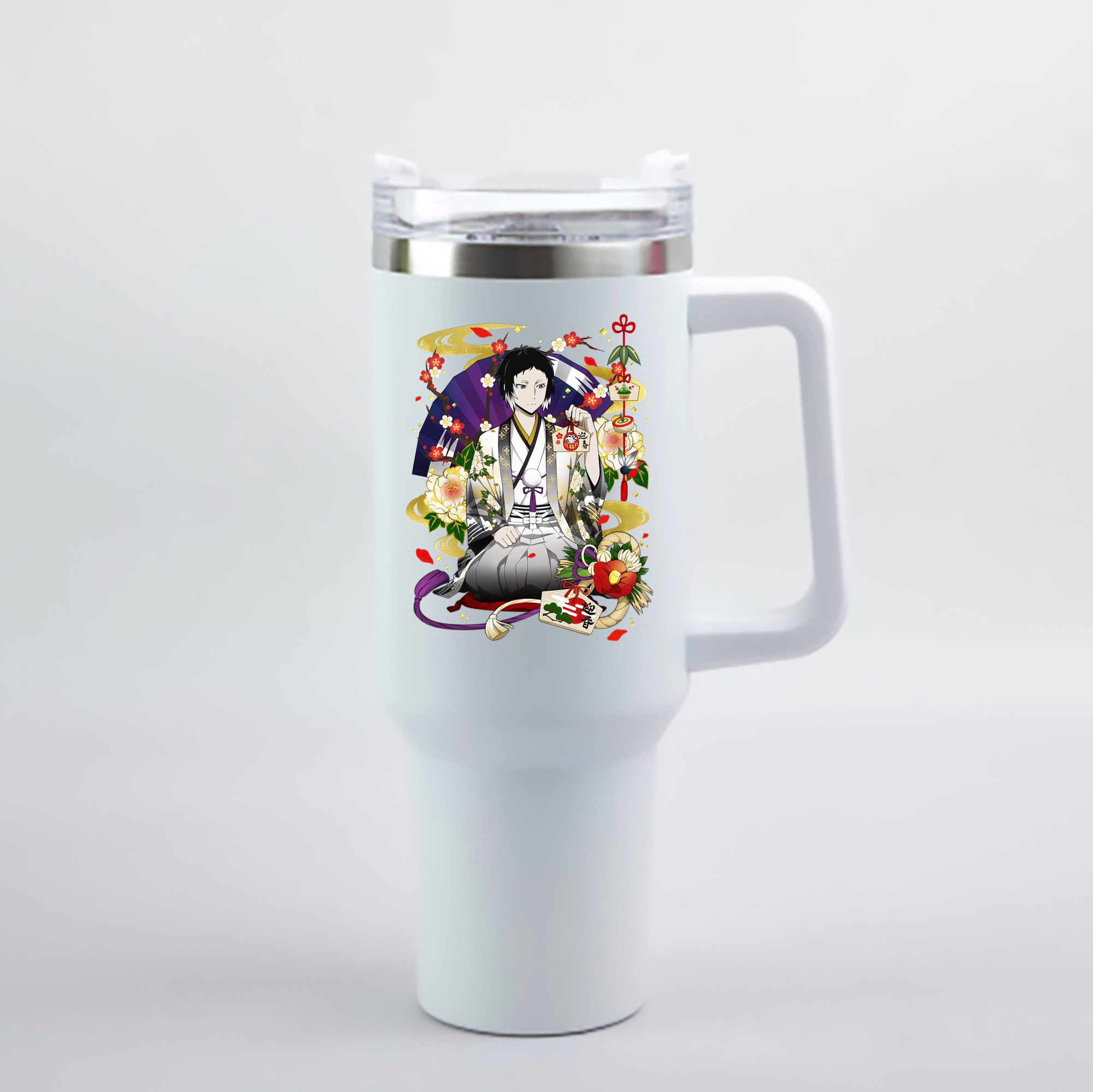 （画像用） 文豪ストレイドッグス Bungo Stray Dogs 1200mL車用タンブラー - クリスタルステッカー（プラスチックストロー付き）