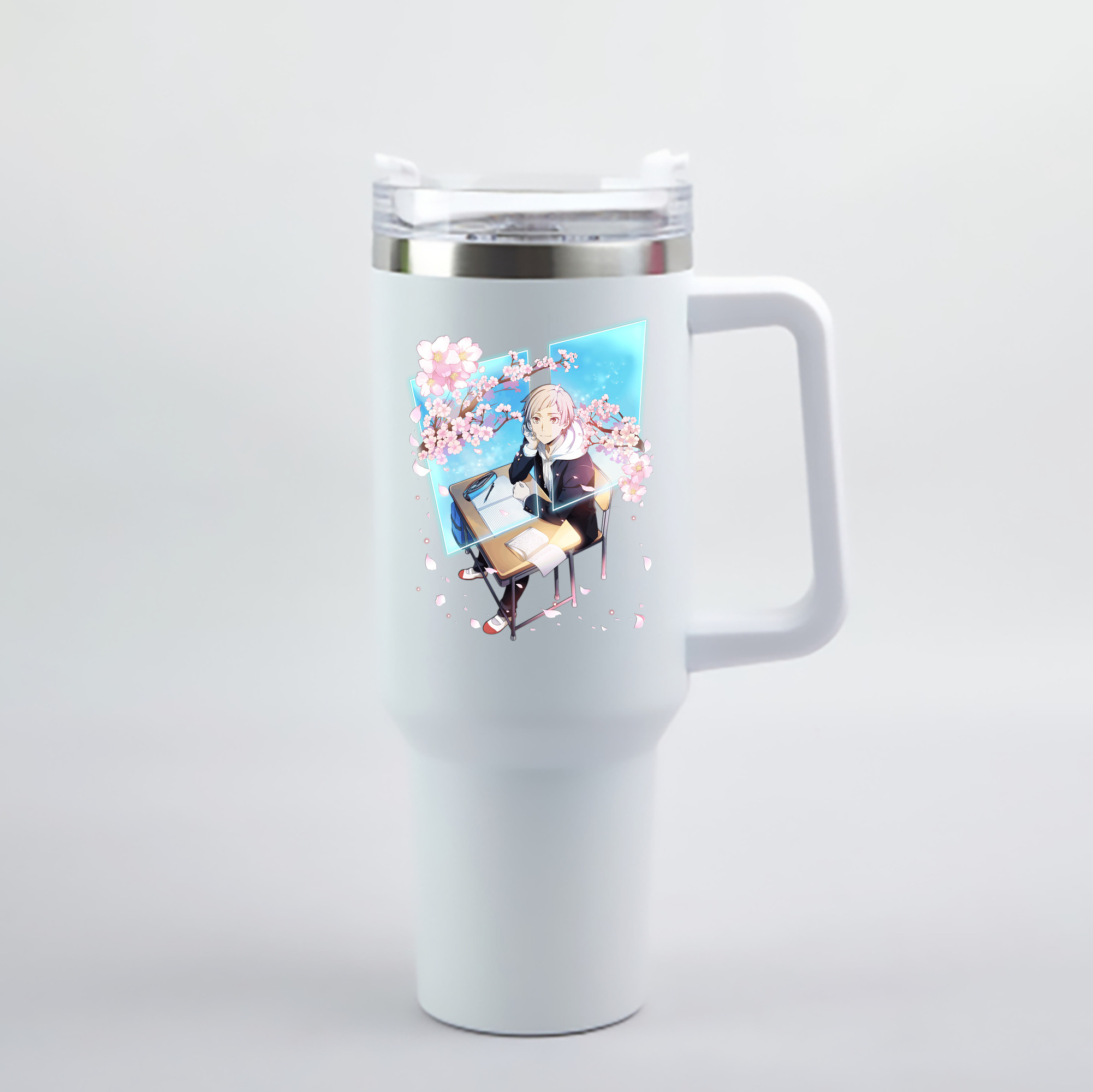 （画像用） 文豪ストレイドッグス Bungo Stray Dogs 1200mL車用タンブラー - クリスタルステッカー（プラスチックストロー付き）